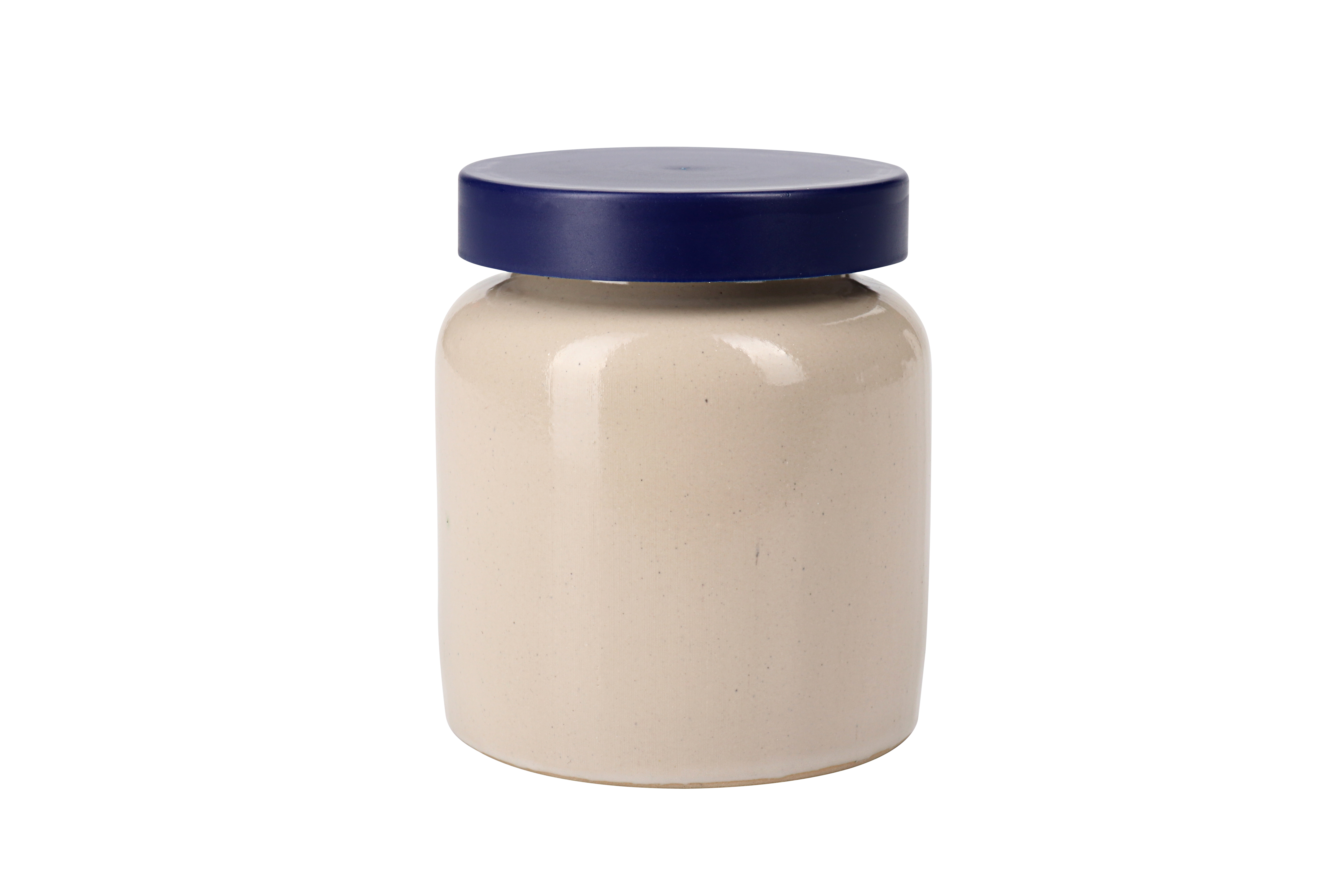 Vaso de grés 270 ml, cerâmica, bege, boca: tampa de encaixe