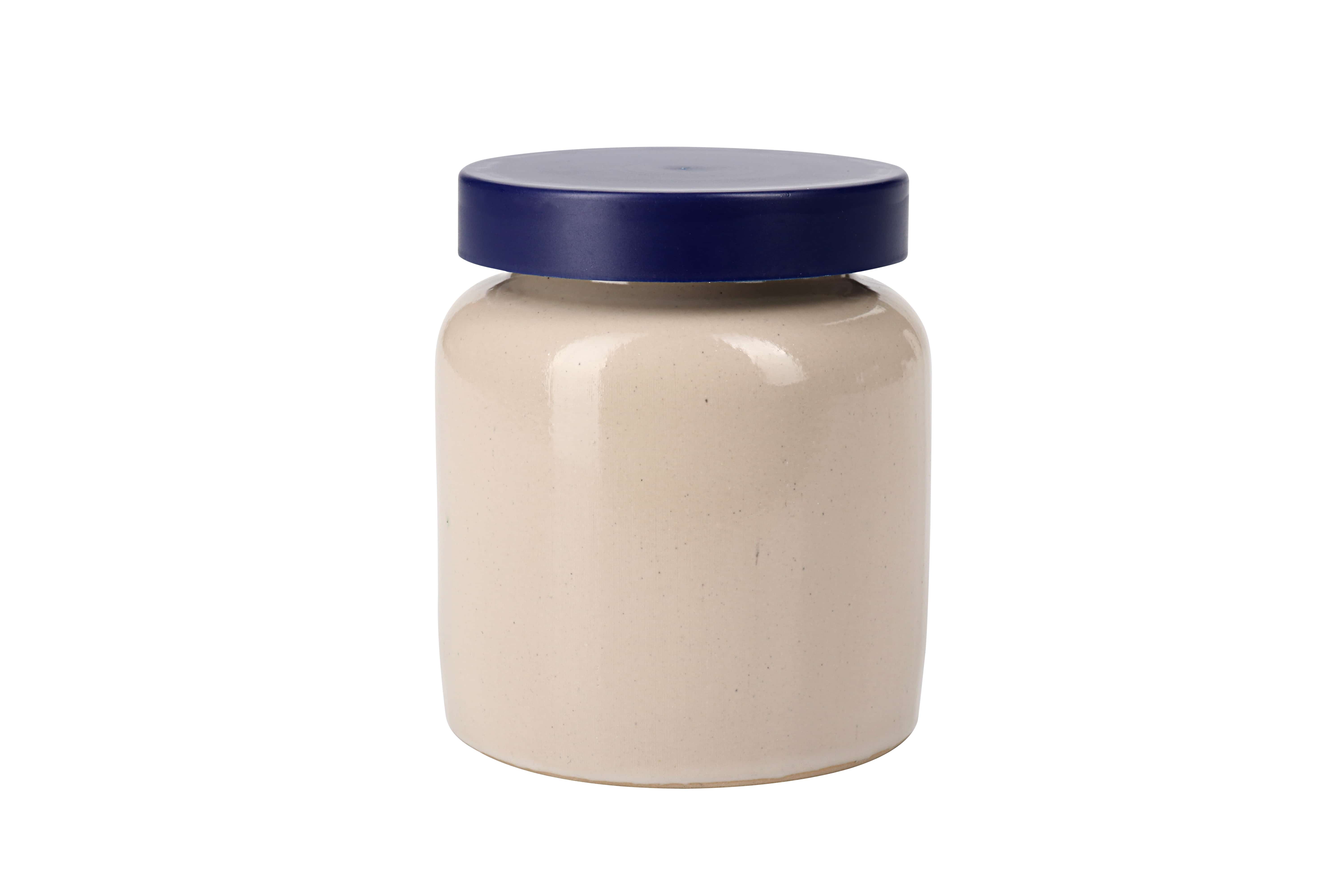 Vaso de grés 270 ml, cerâmica, bege, boca: tampa de encaixe