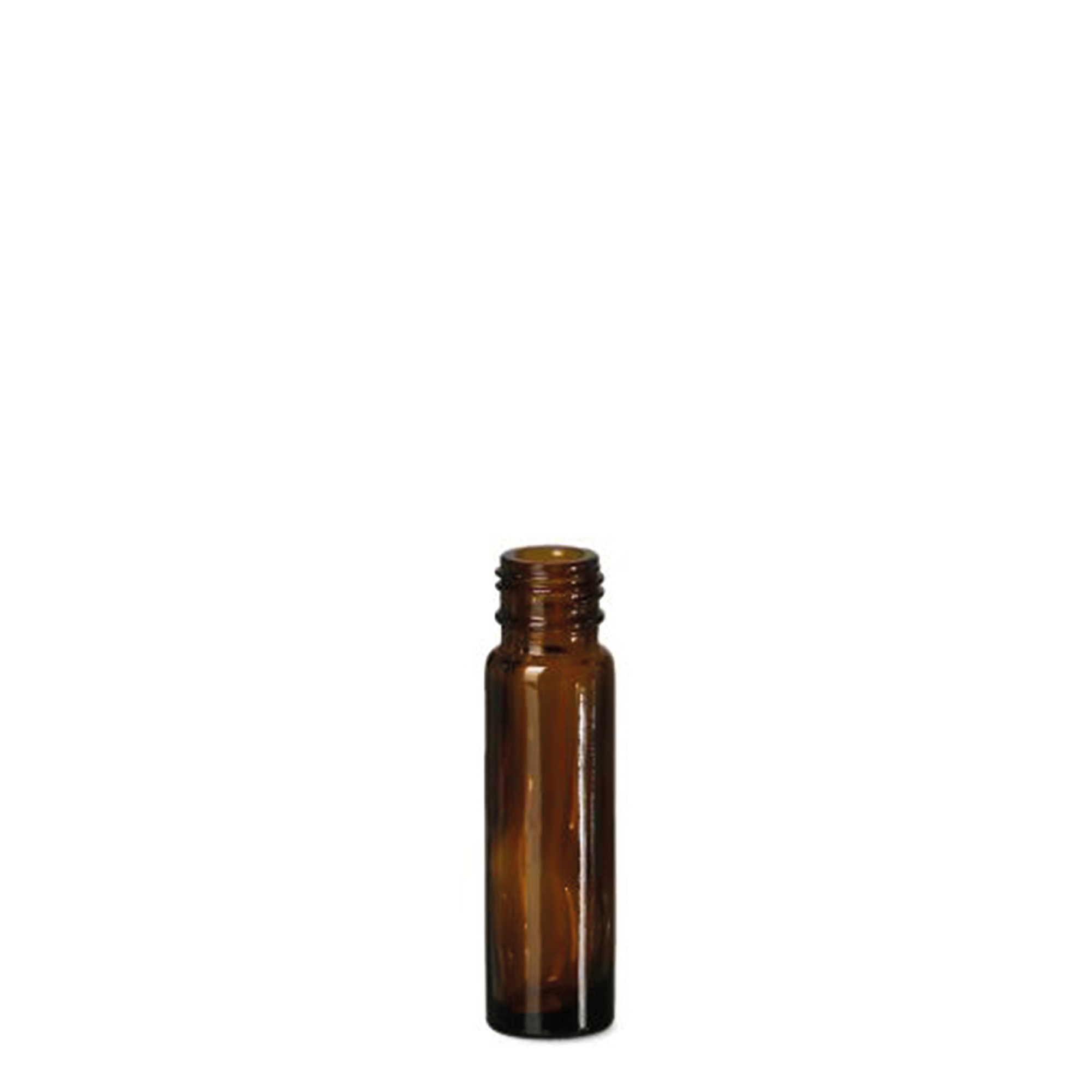 Frasco roll-on de 10 ml, vidro, castanho, boca: tampa de rosca