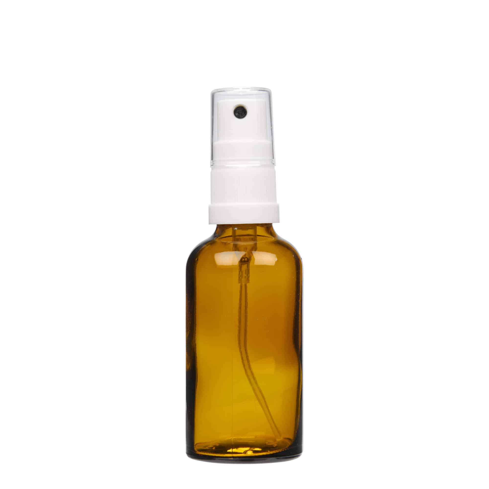 Frasco de spray de 50 ml para medicamentos, vidro, castanho, bocal: DIN 18