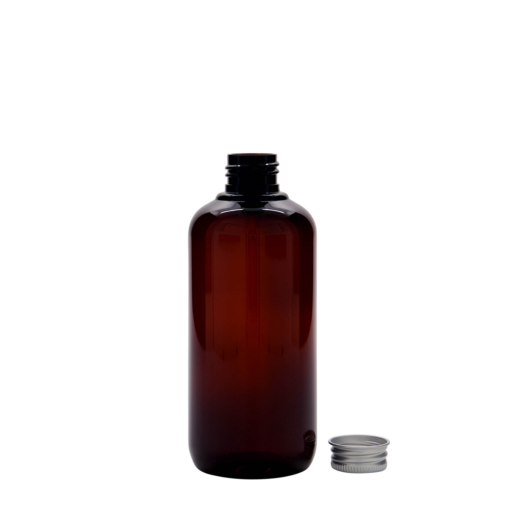 Frasco de plástico reciclado de 250 ml 'Victor's Best', PCR, castanho, bocal: 24/410