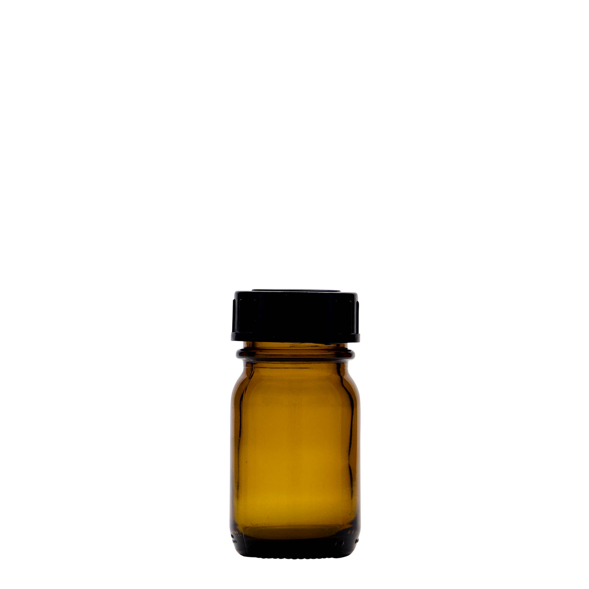 Frasco de vidro de pescoço largo de 30 ml, castanho, boca: DIN 32