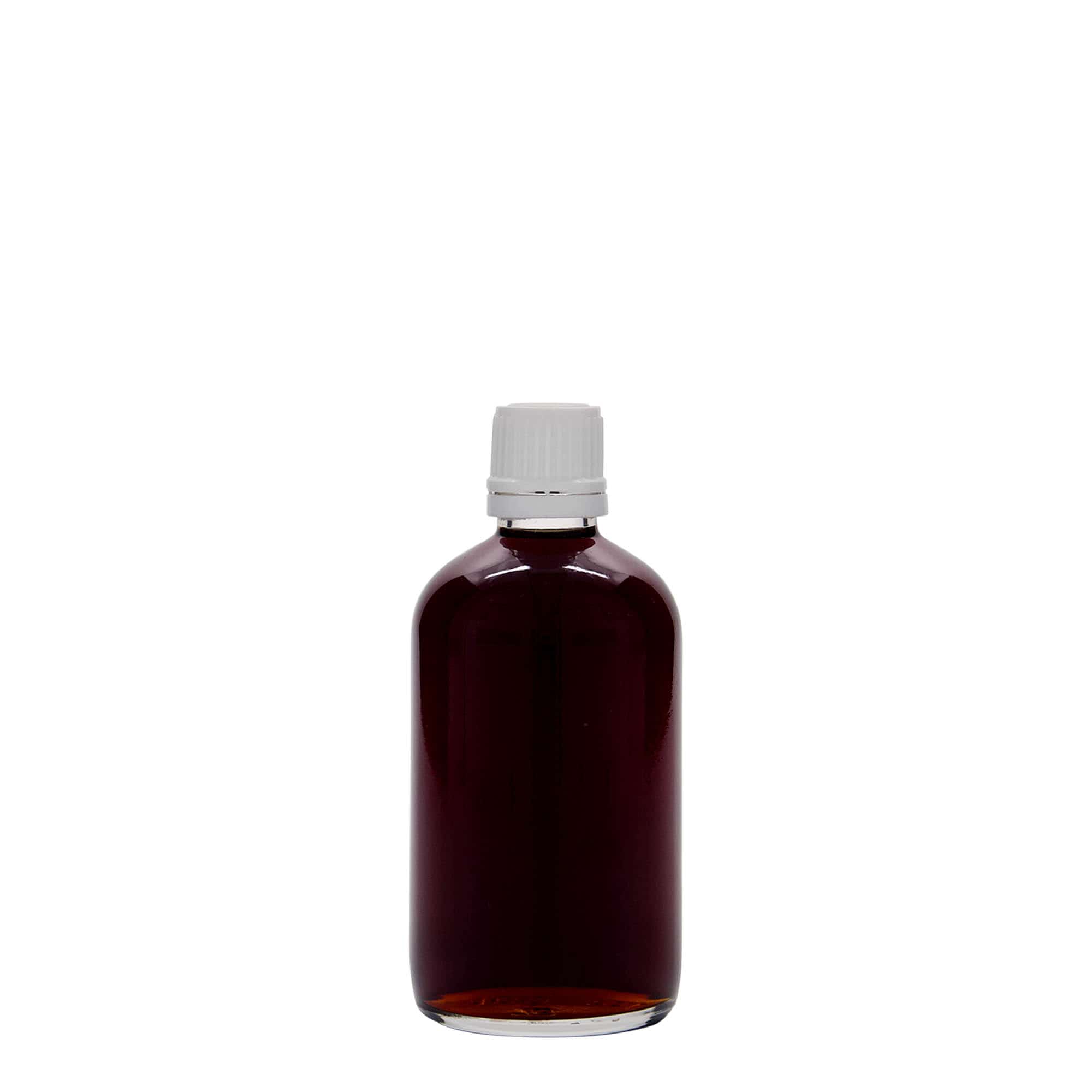 Frasco médico de 100 ml, vidro, boca: DIN 18