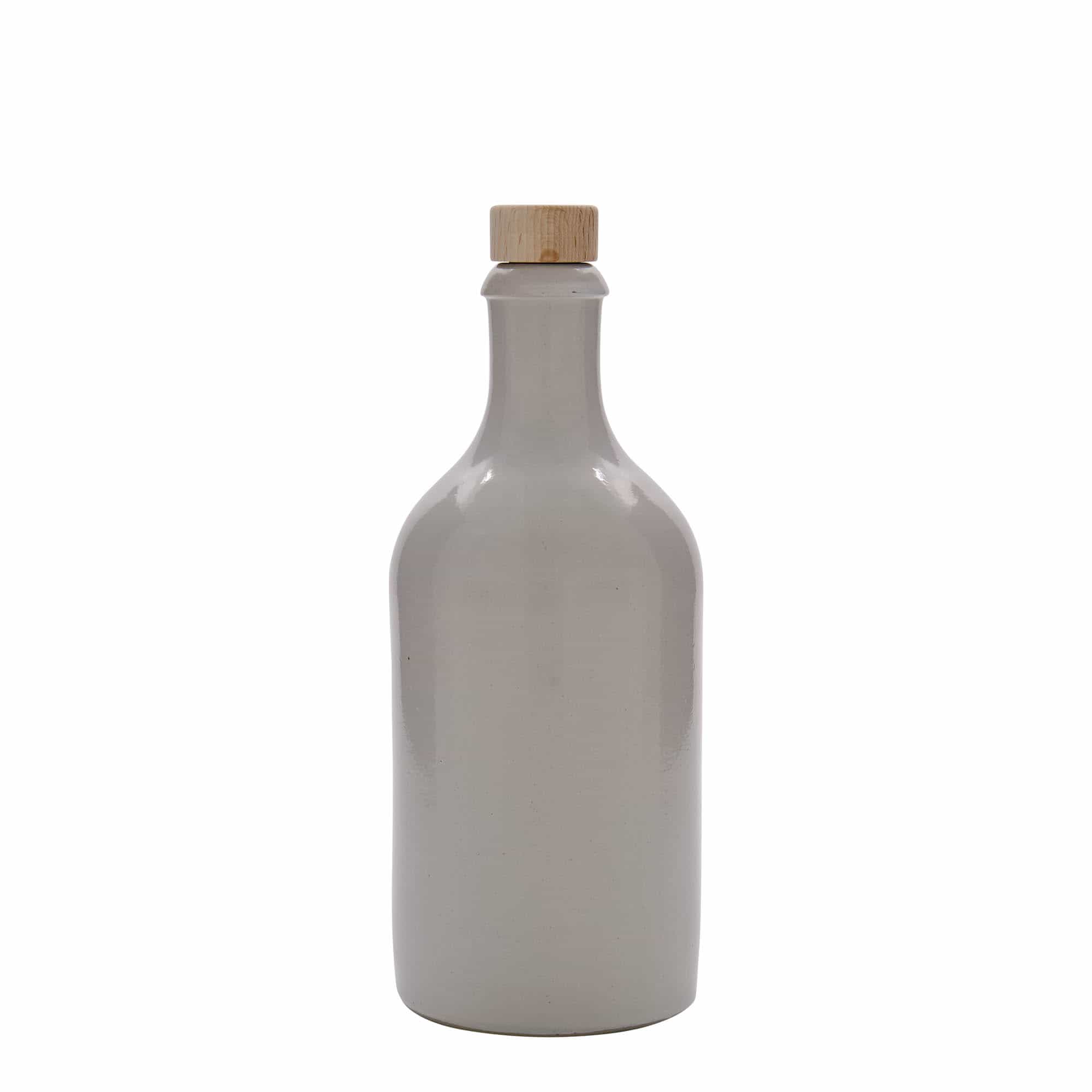 500 ml Jarro de barro, grés, branco, boca: Cortiça