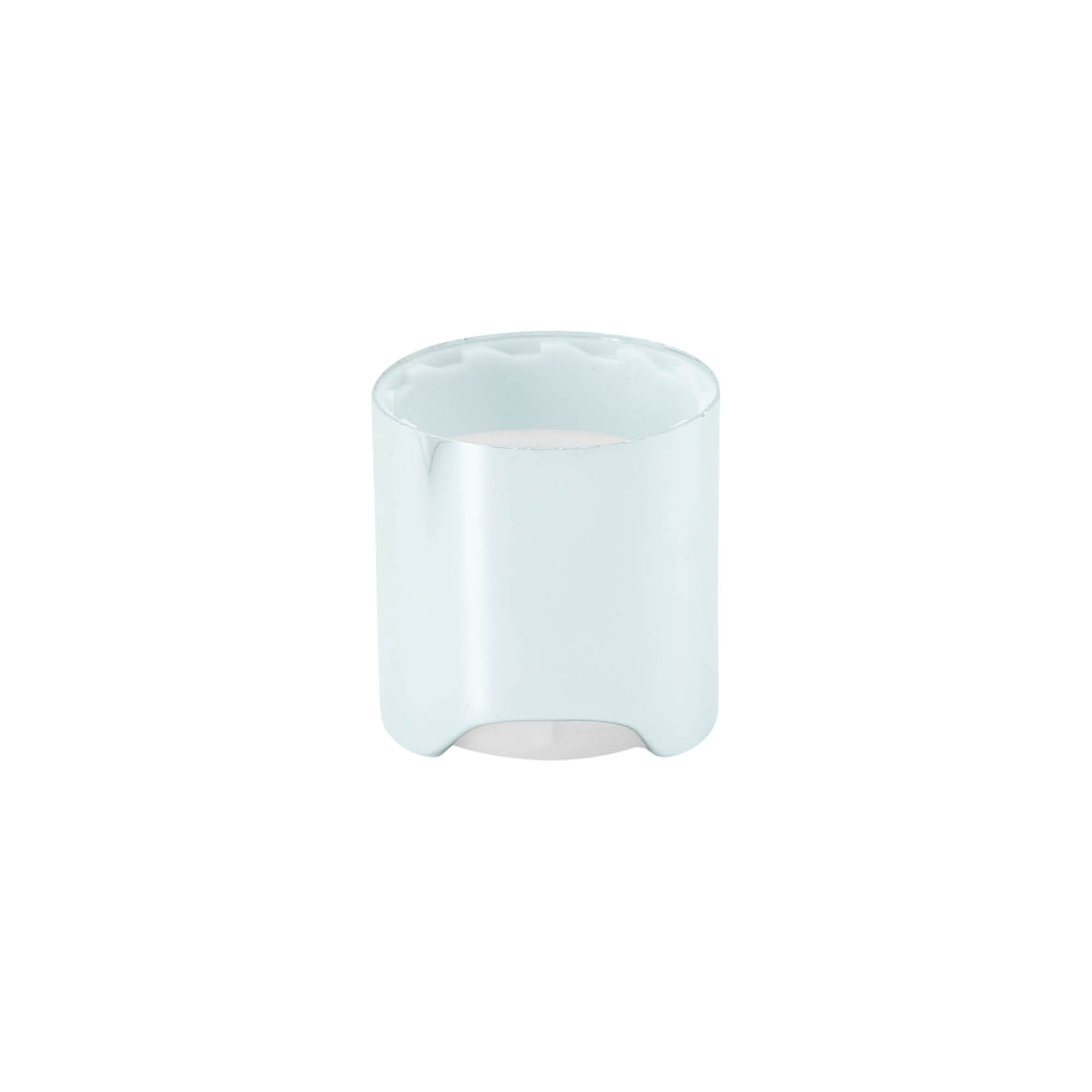 Tampa de rosca Disc Top, plástico PP, prateada, para bocal: 24/410