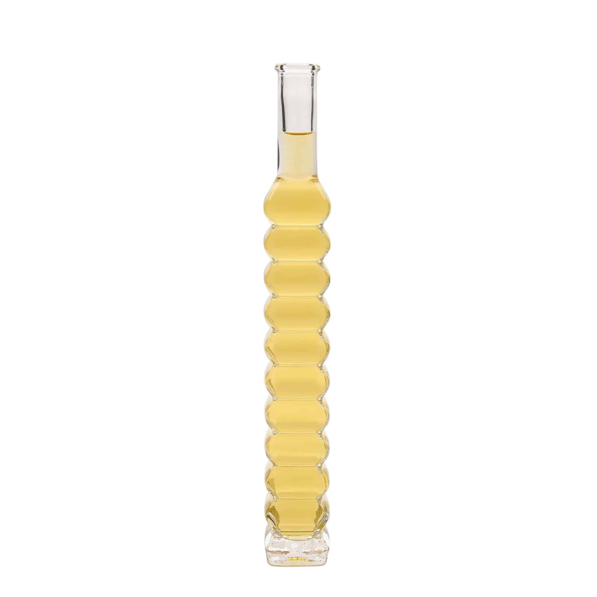 200 ml Garrafa de vidro 'Roma', quadrada, boca: Cortiça