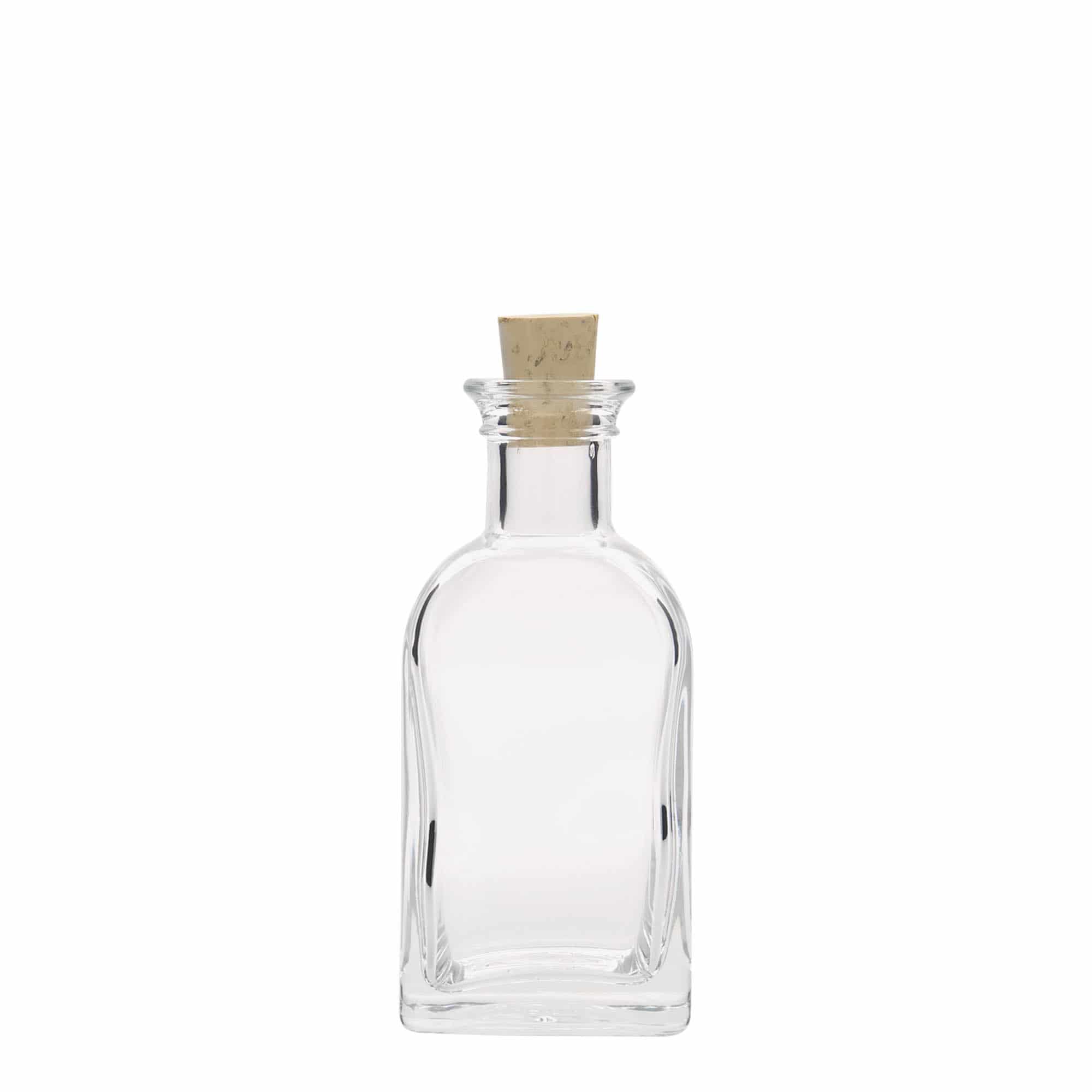 Frasco de vidro de 100 ml Apotheker Carré, quadrado, abertura: cortiça