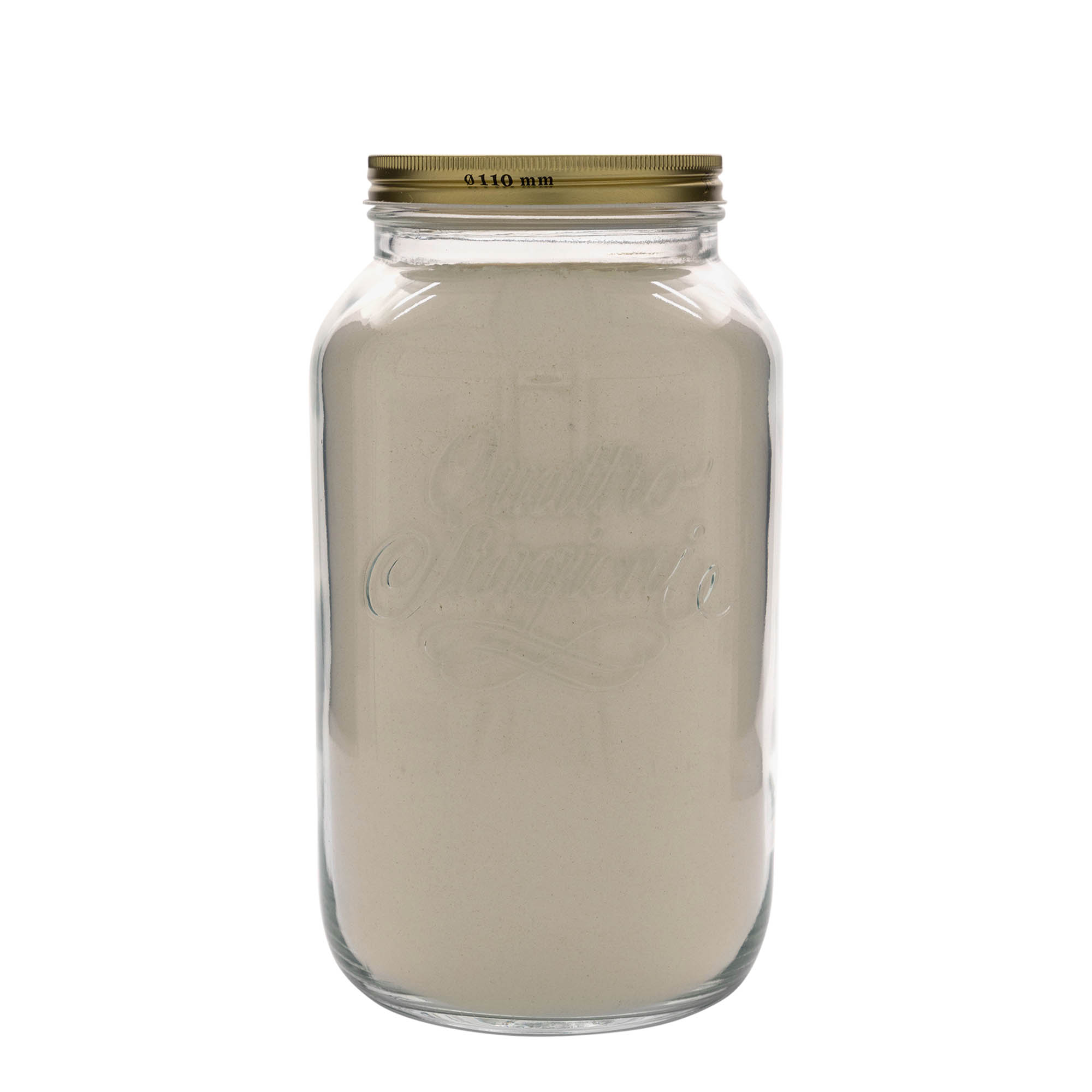 3.800 ml Frasco de vidro 'Quattro Stagioni', Boca: Tampa de rosca