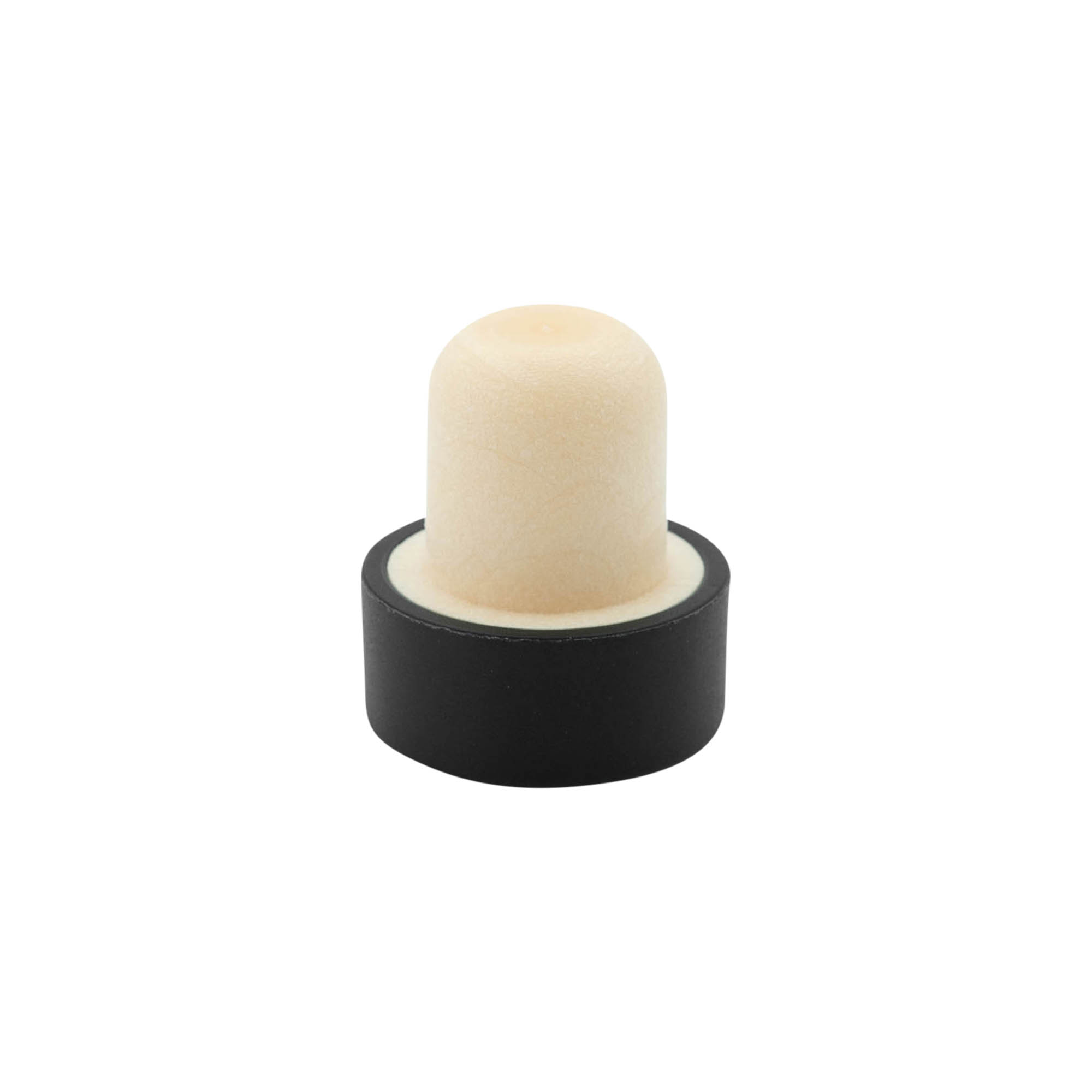 Rolha de pega 19 mm, plástico, preta, para bocal: cortiça