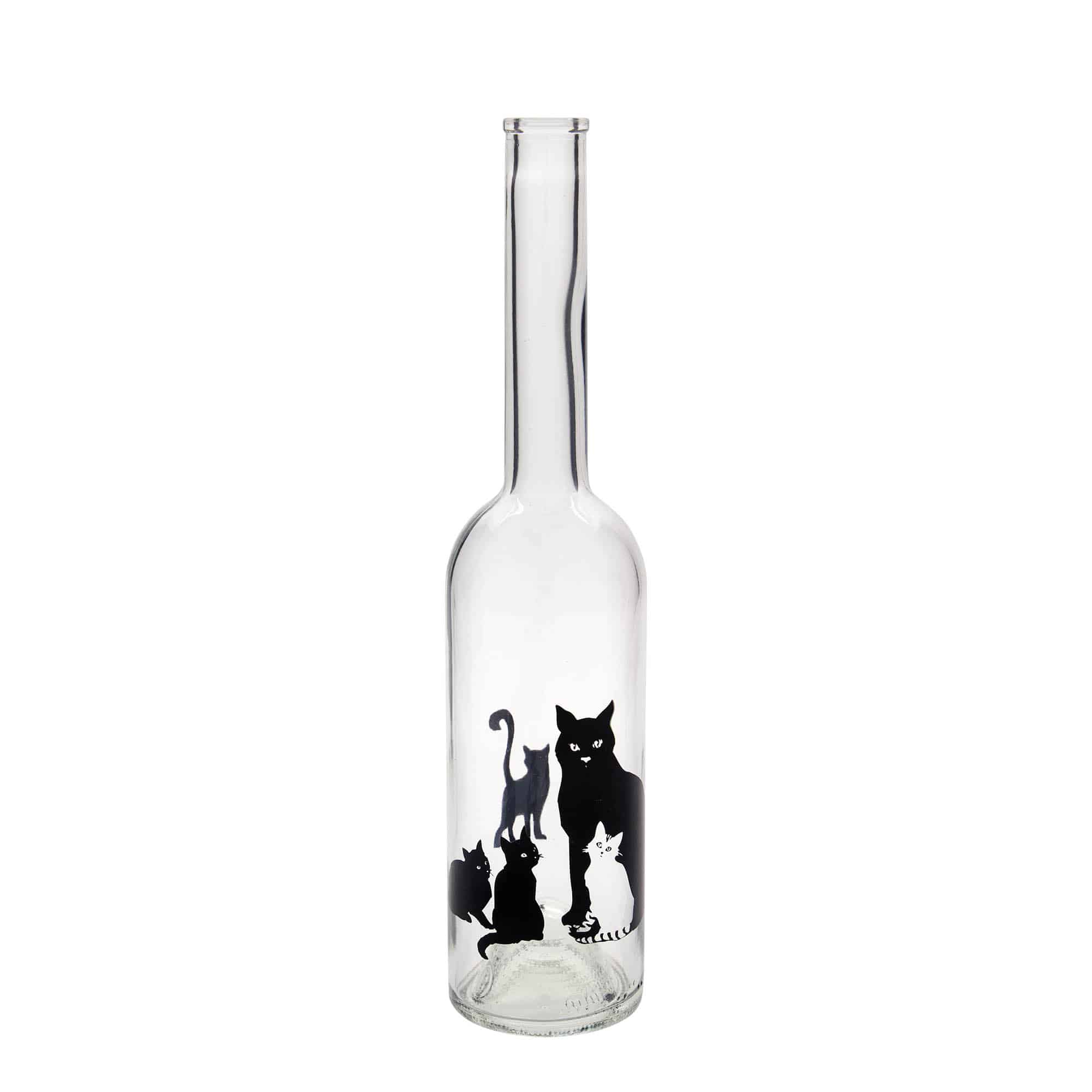 500 ml Garrafa de vidro 'Opera', Motivo: Gatos, boca: Cortiça 500 ml Garrafa de vidro 'Opera', Motivo: Gatos, boca: Cortiça