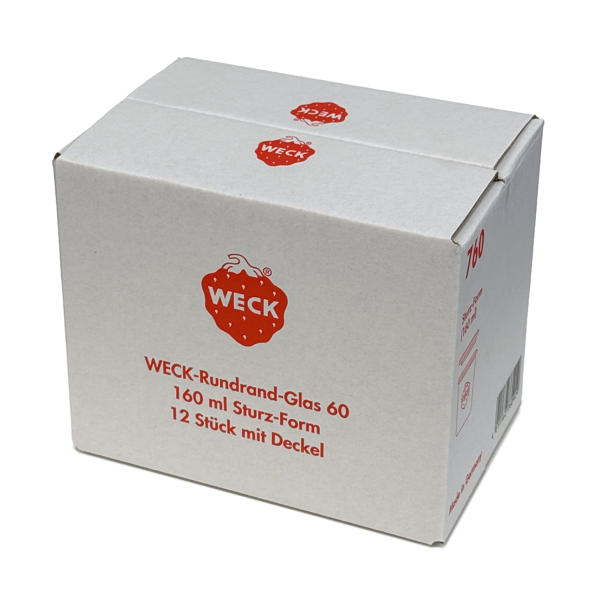 12x 160 ml frasco WECK com tampa de vidro RR 60