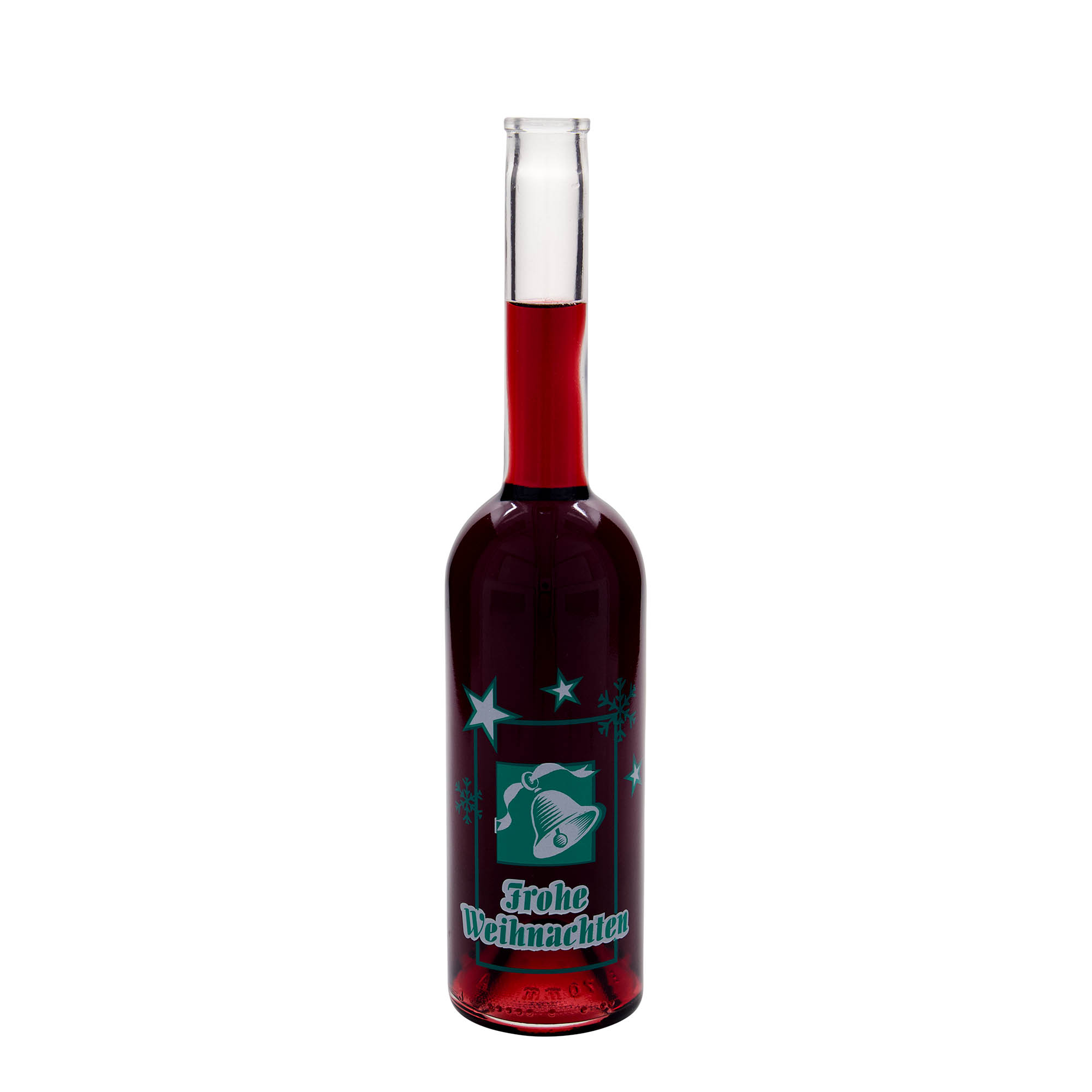 Garrafa de vidro de 500 ml 'Ópera', motivo: Feliz Natal, boca: cortiça