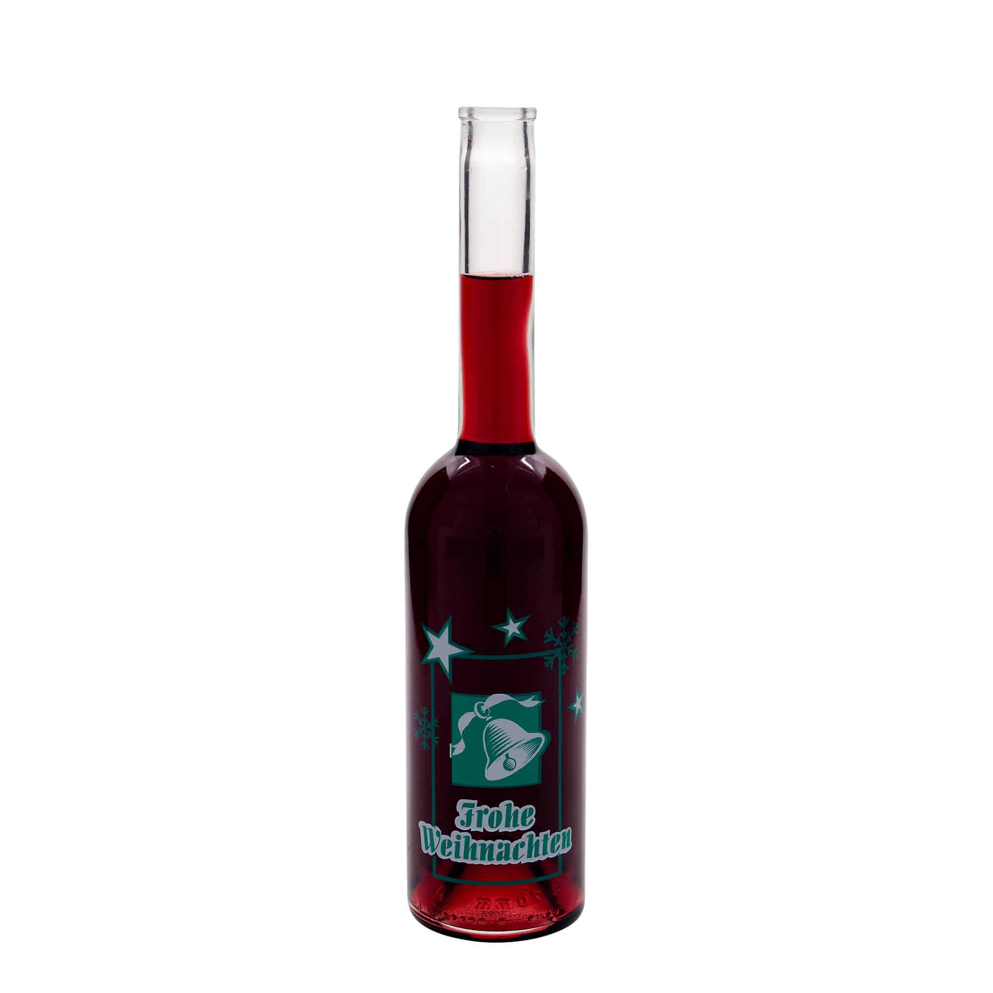 Garrafa de vidro de 500 ml 'Ópera', motivo: Feliz Natal, boca: cortiça