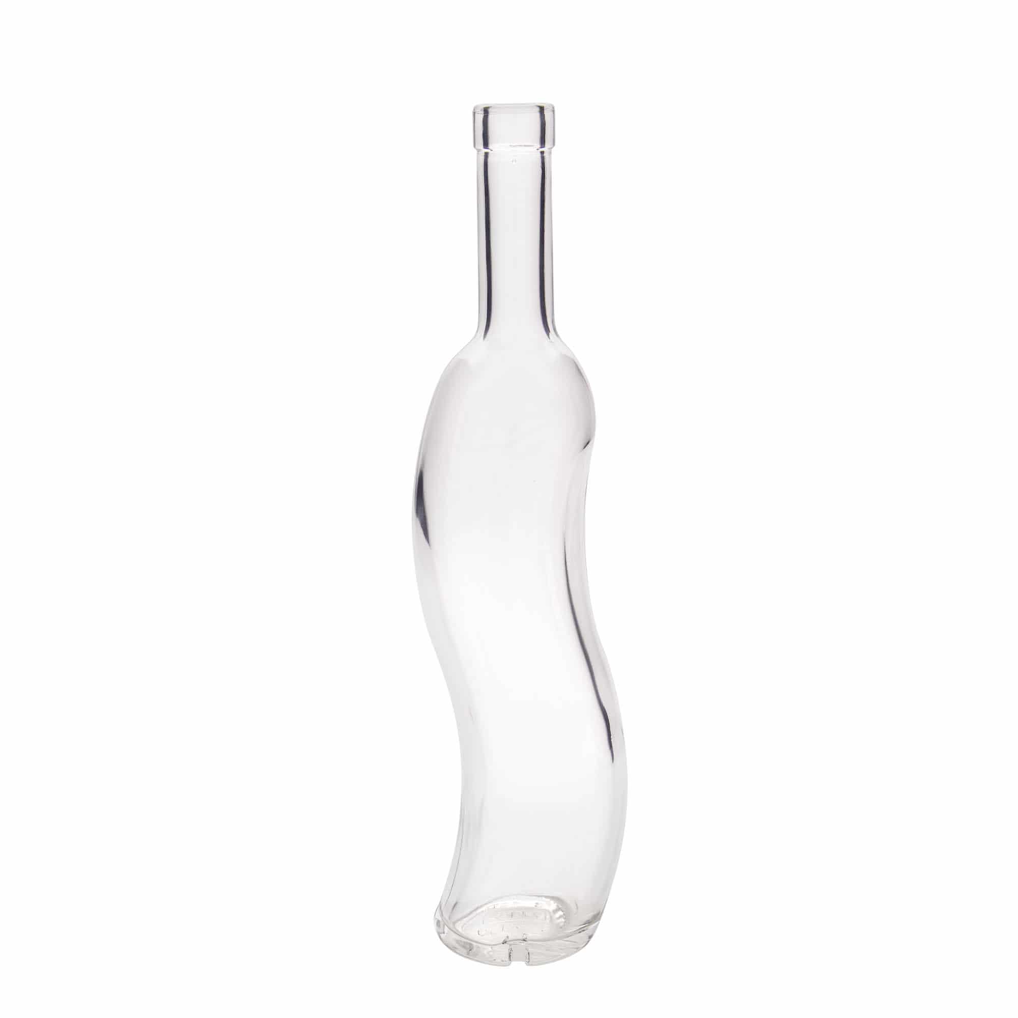 Garrafa de vidro de 500 ml 'La-Ola', semi-redonda, boca: cortiça