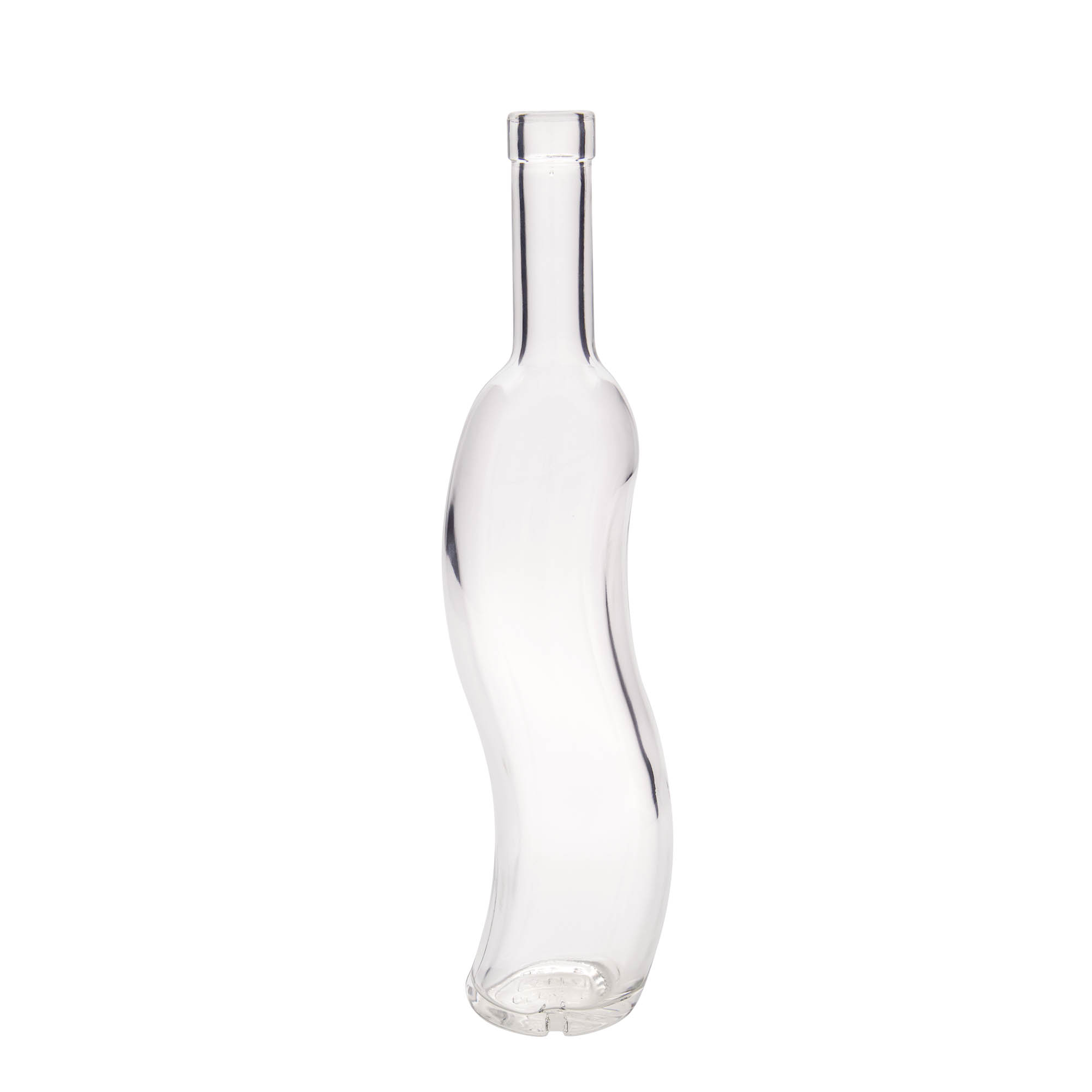 Garrafa de vidro de 500 ml 'La-Ola', semi-redonda, boca: cortiça Garrafa de vidro de 500 ml 'La-Ola', semi-redonda, boca: cortiça