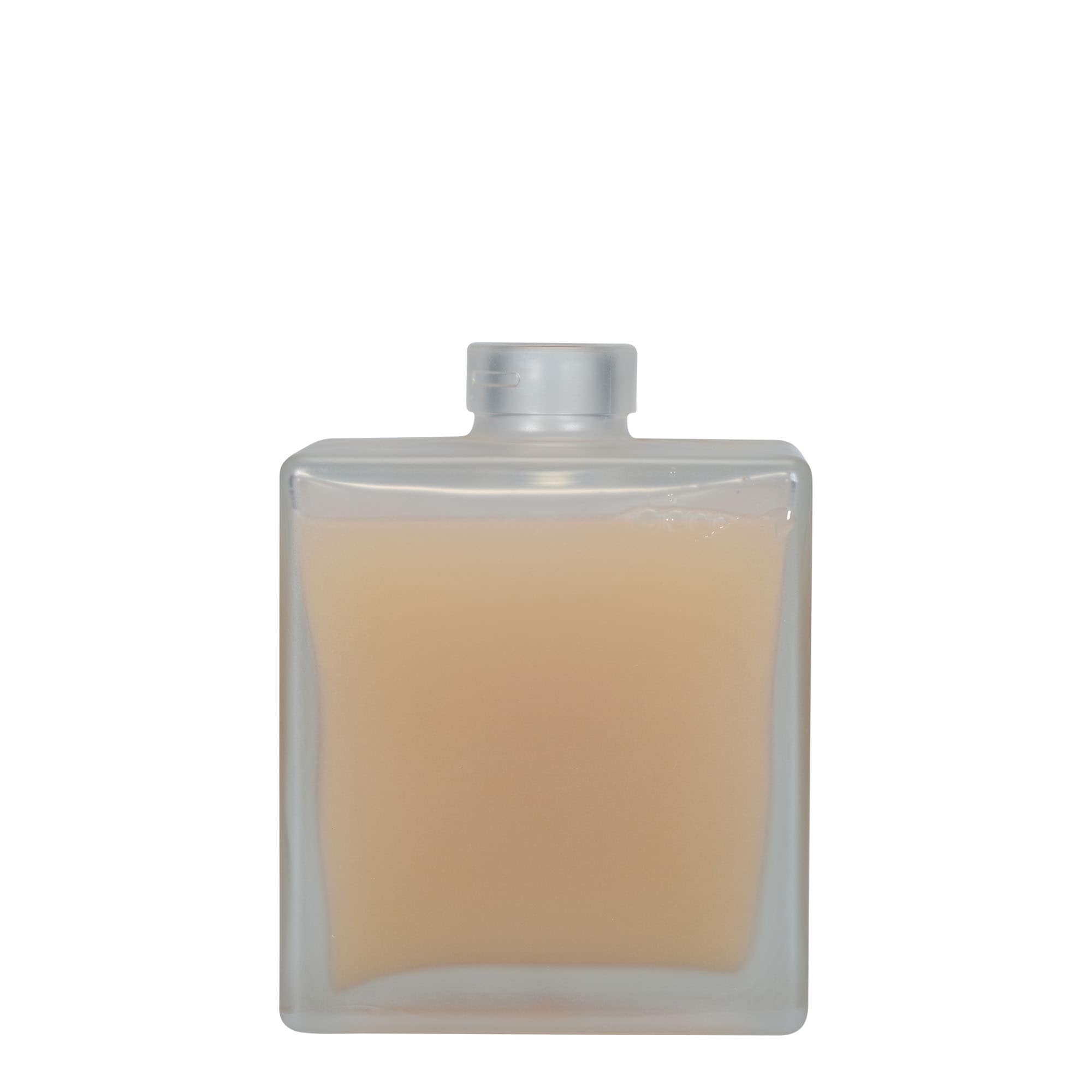 Garrafa de vidro de 500 ml 'Cube', quadrada, gelo, boca: cortiça
