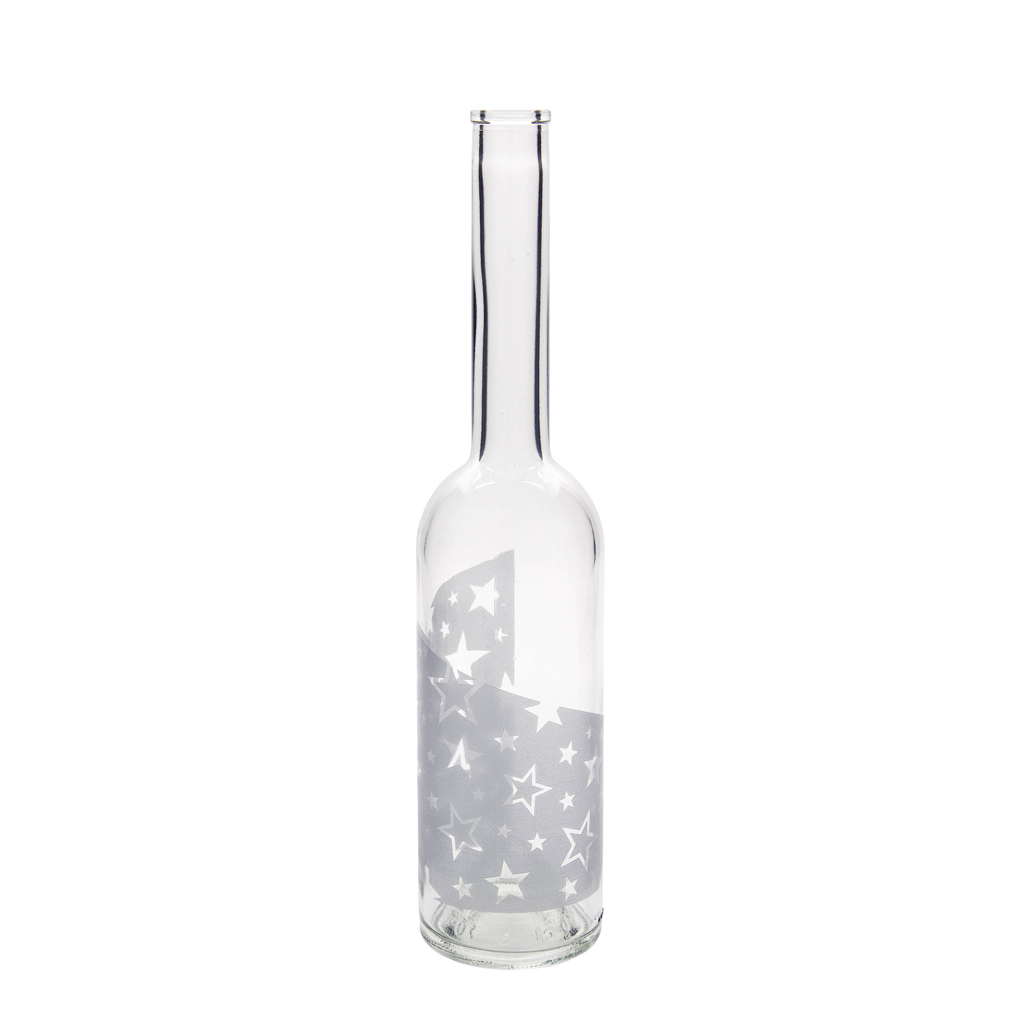 Garrafa de vidro de 500 ml 'Opera', motivo: estrelas prateadas, boca: cortiça Garrafa de vidro de 500 ml 'Opera', motivo: estrelas prateadas, boca: cortiça