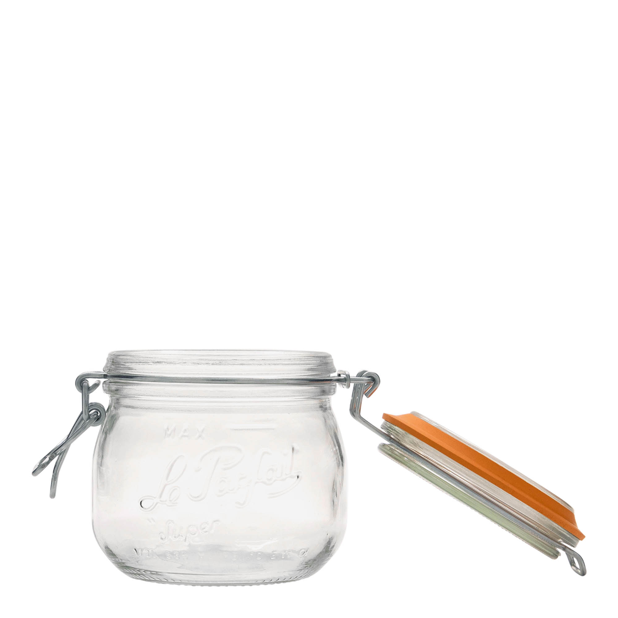Frasco de vidro de 500 ml com fecho de arame 'Le Parfait Super Bocal', abertura: fecho de arame Frasco de vidro de 500 ml com fecho de arame 'Le Parfait Super Bocal', abertura: fecho de arame