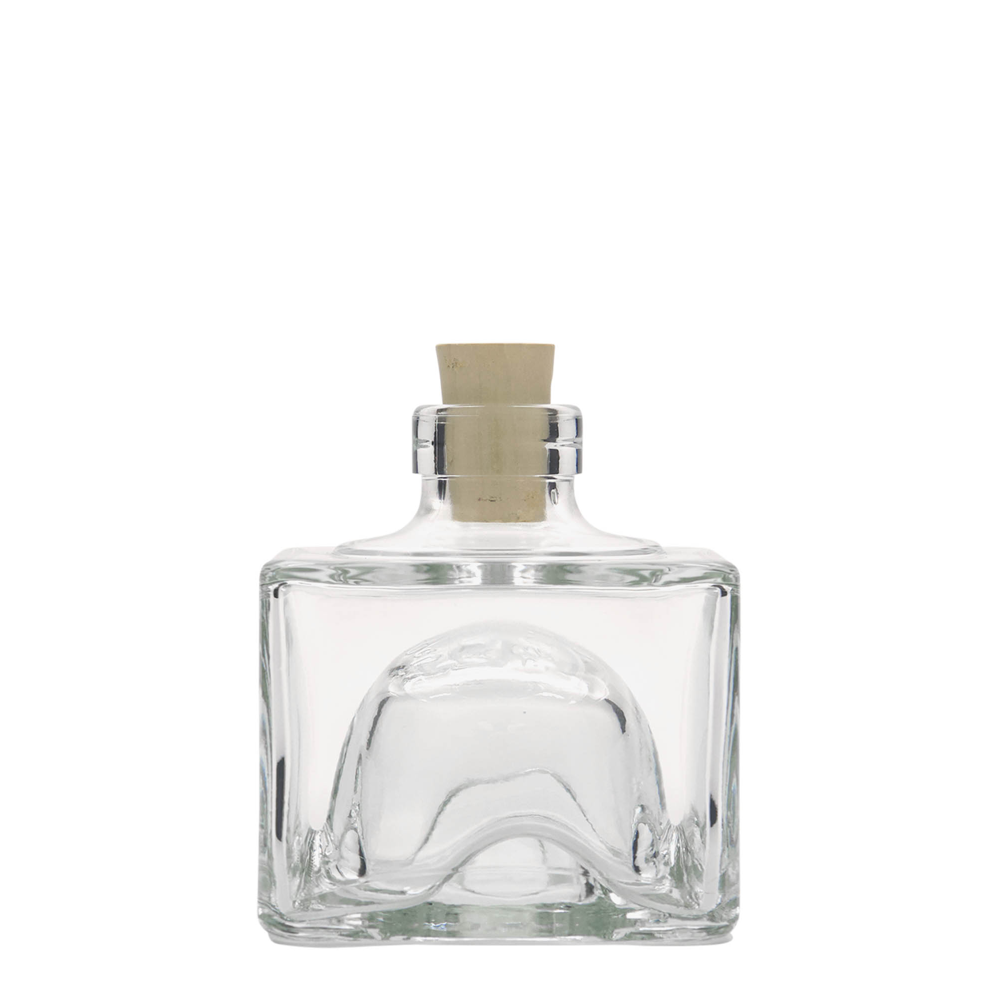 Garrafa de vidro de 200 ml 'Cocolores', quadrada, boca: cortiça
