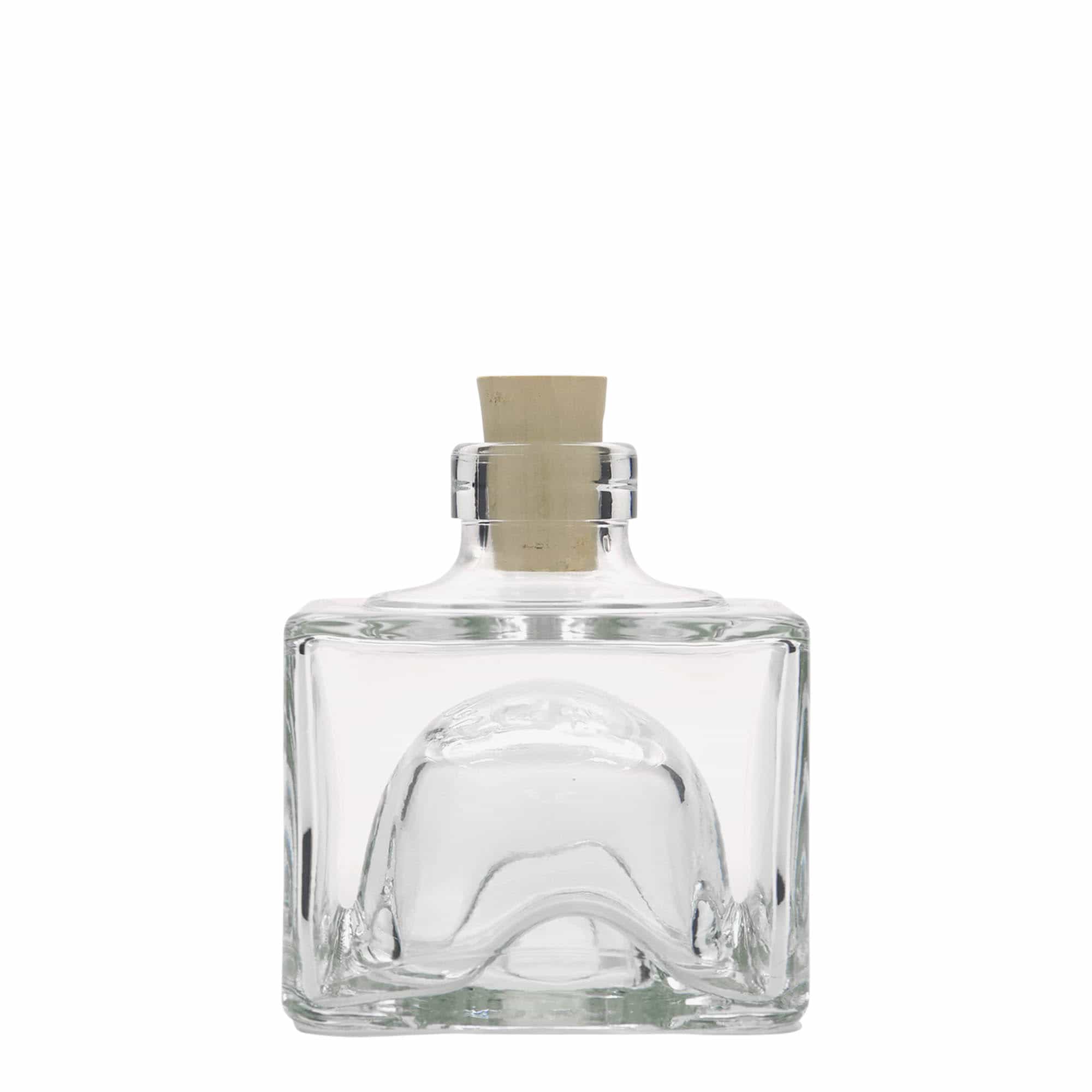 Garrafa de vidro de 200 ml 'Cocolores', quadrada, boca: cortiça