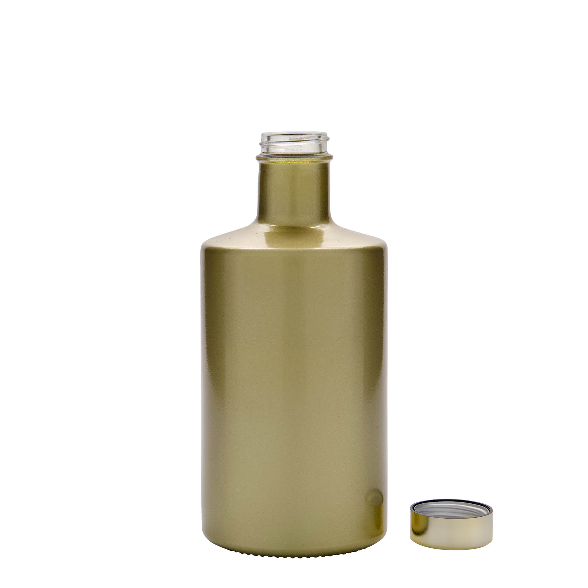 Garrafa de vidro 500 ml 'Caroline', dourada, boca: GPI 33 Garrafa de vidro 500 ml 'Caroline', dourada, boca: GPI 33