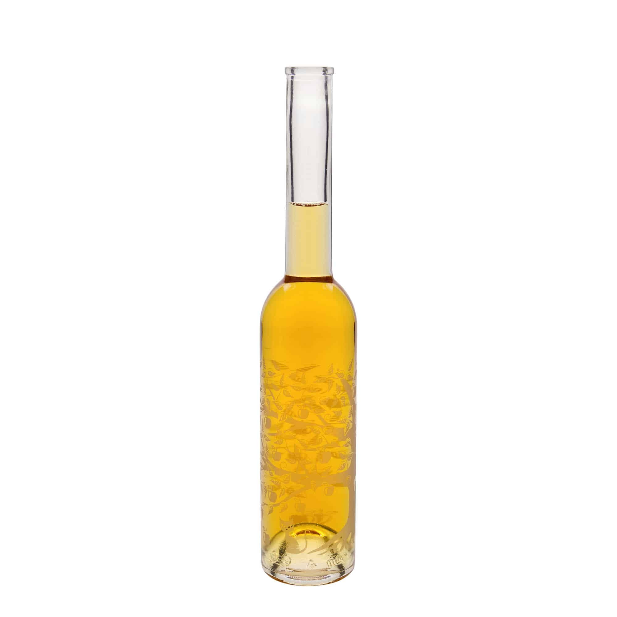 Garrafa de vidro de 350 ml 'Ópera', motivo: macieira, boca: cortiça