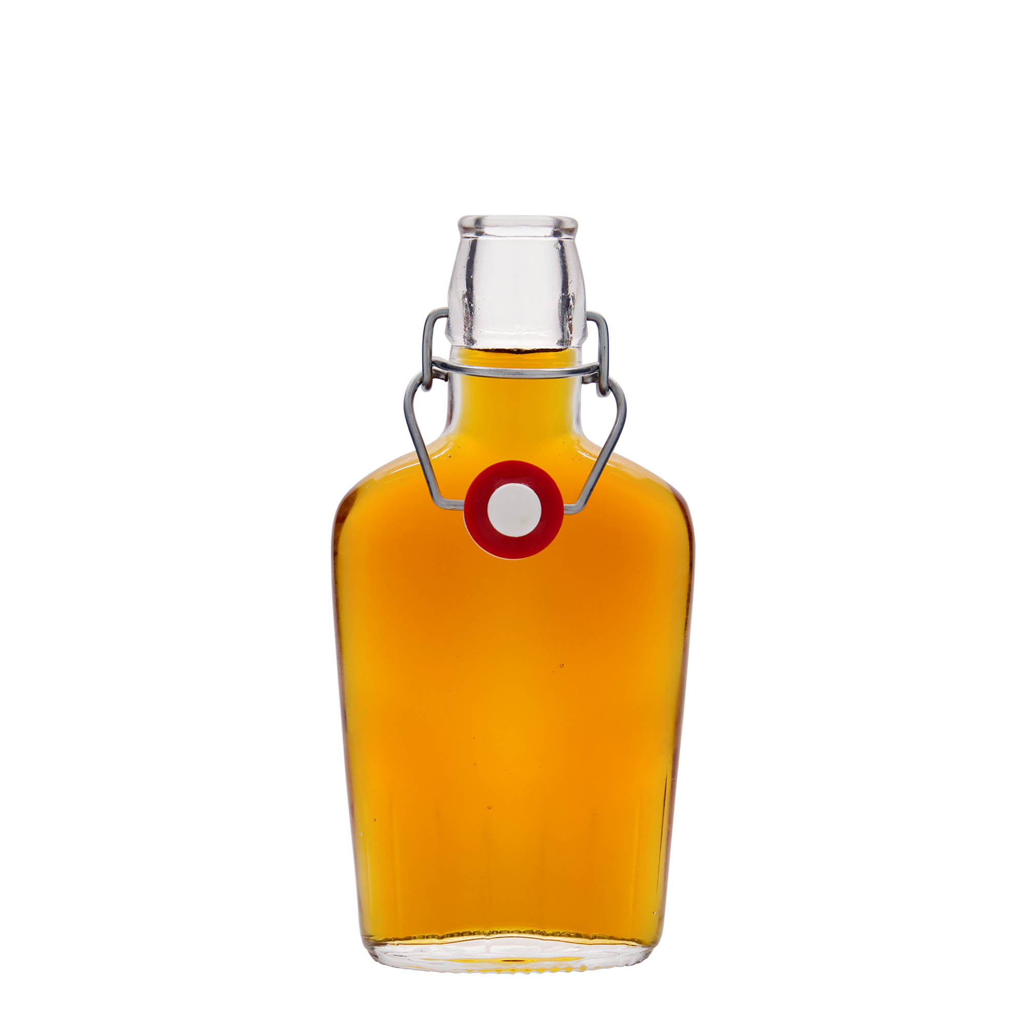 Garrafa de vidro de 250 ml 'Fiaschetta', oval, boca: fecho de mola