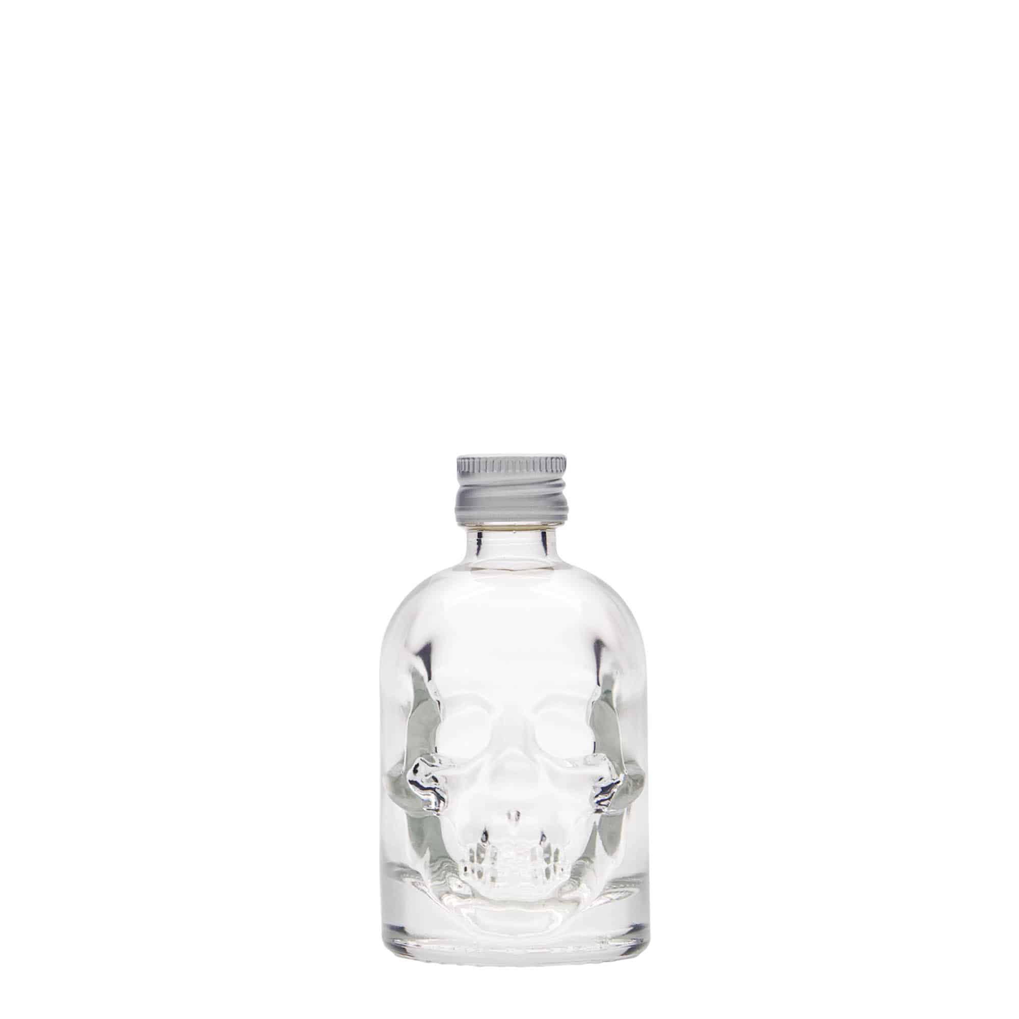 Frasco de vidro de 50 ml 'Caveira', boca: PP 18