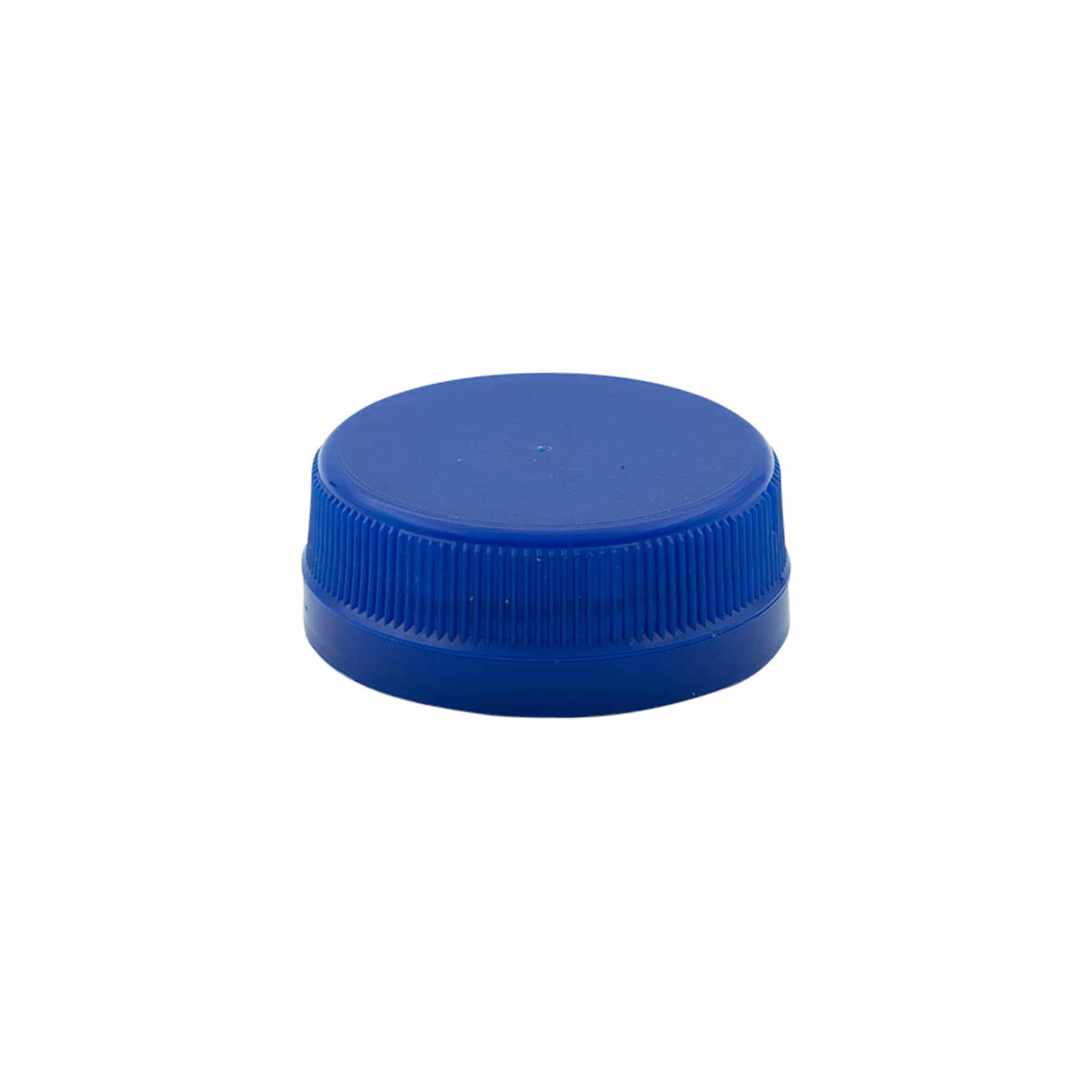 Tampa de rosca com duas roscas, plástico PE, azul, boca: PET 38 mm