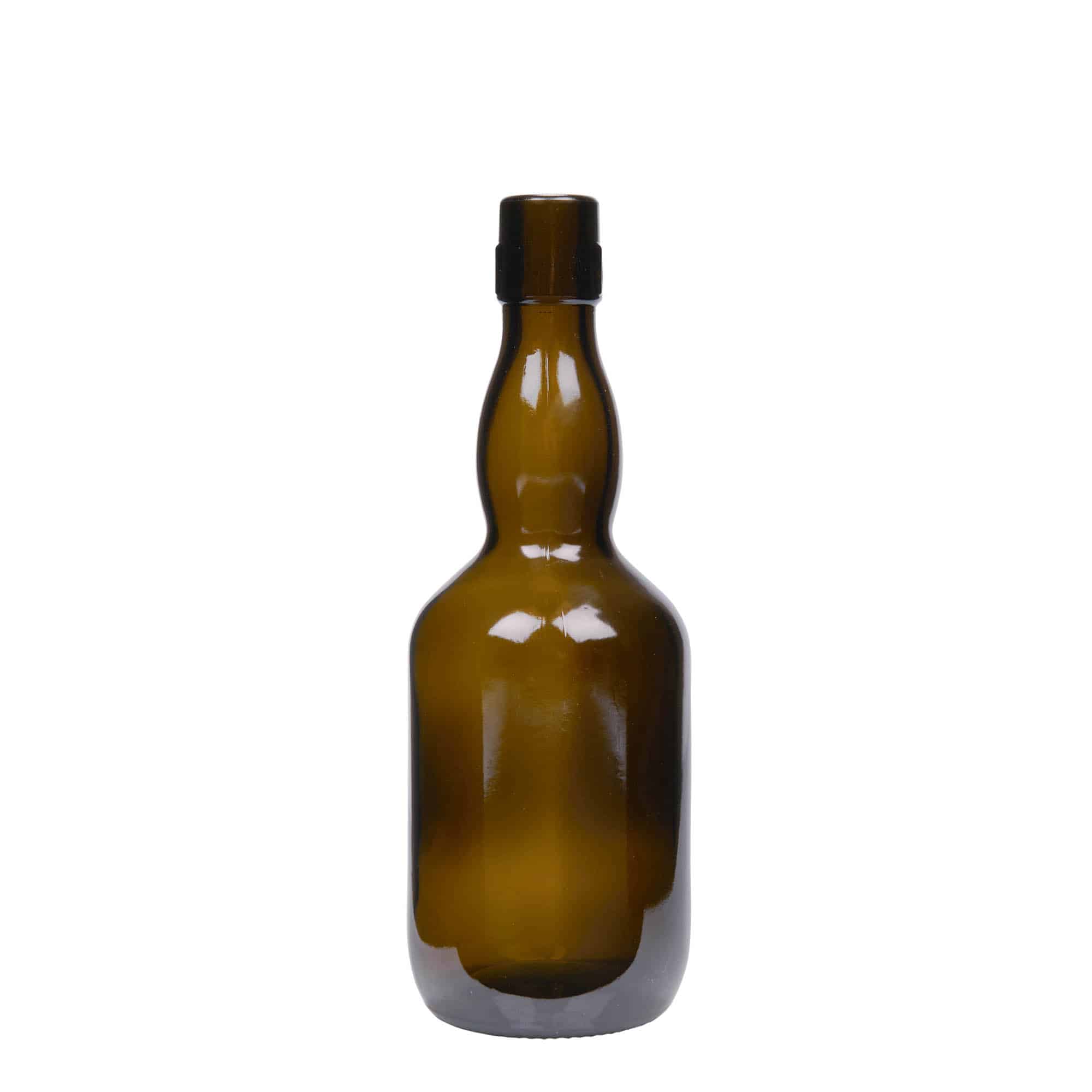 500 ml Garrafa de cerveja pescoço curto, vidro, verde antigo, boca: Tampa mecânica 500 ml Garrafa de cerveja pescoço curto, vidro, verde antigo, boca: Tampa mecânica
