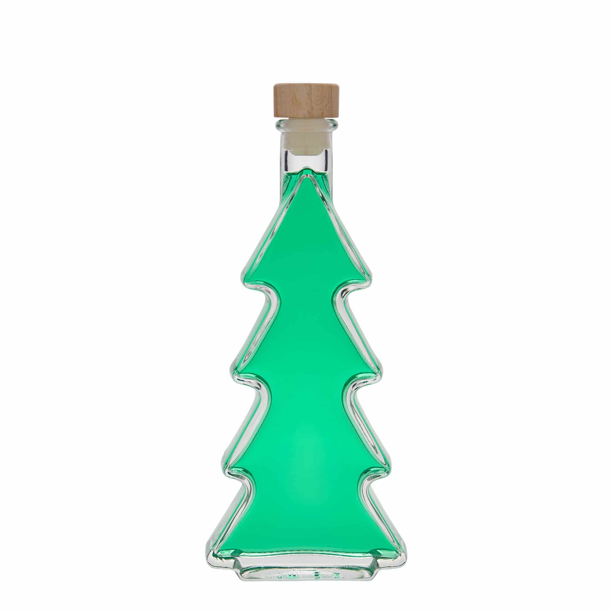 200 ml Garrafa de vidro 'Árvore de Natal', boca: Cortiça