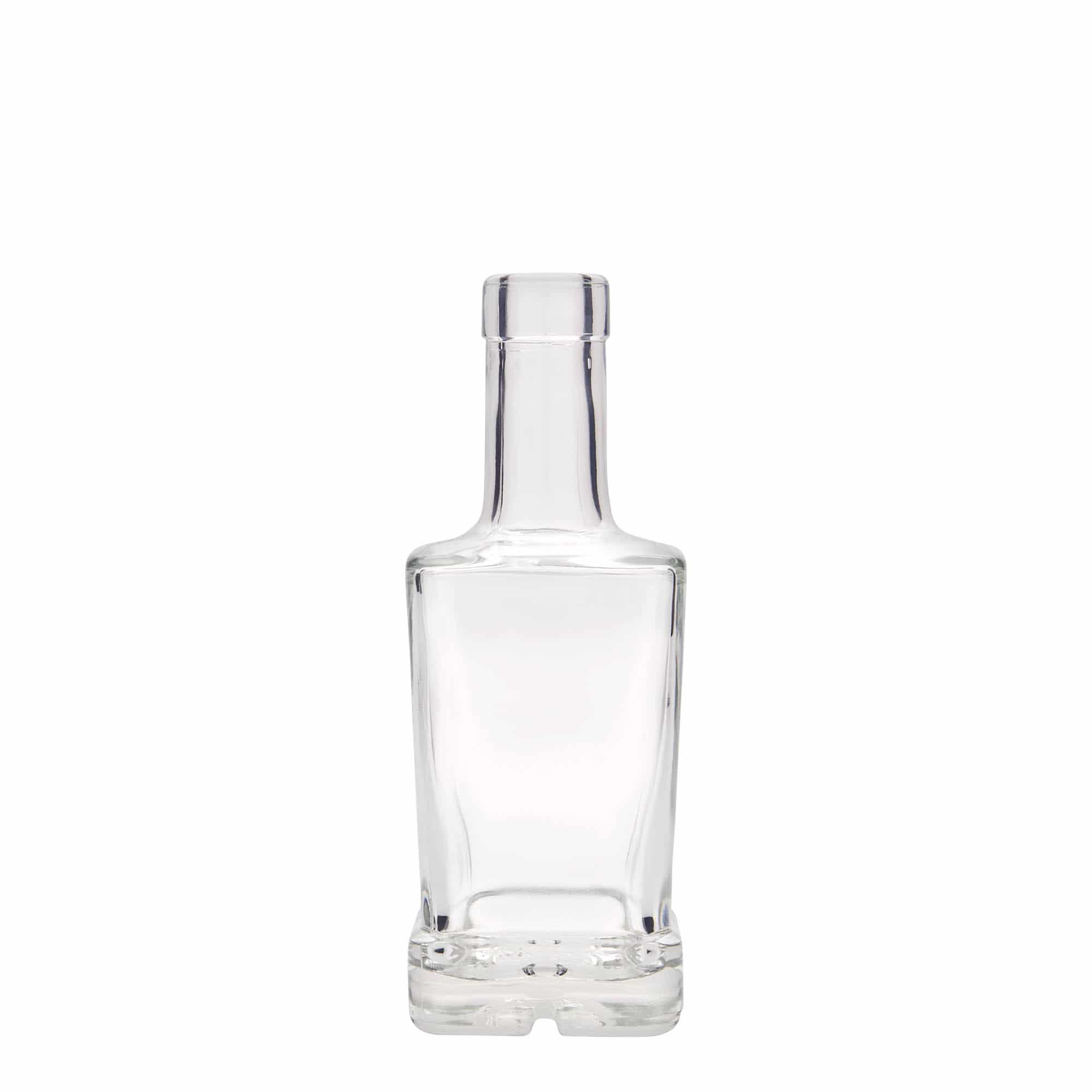 Garrafa de vidro de 250 ml 'Rene', quadrada, abertura: cortiça