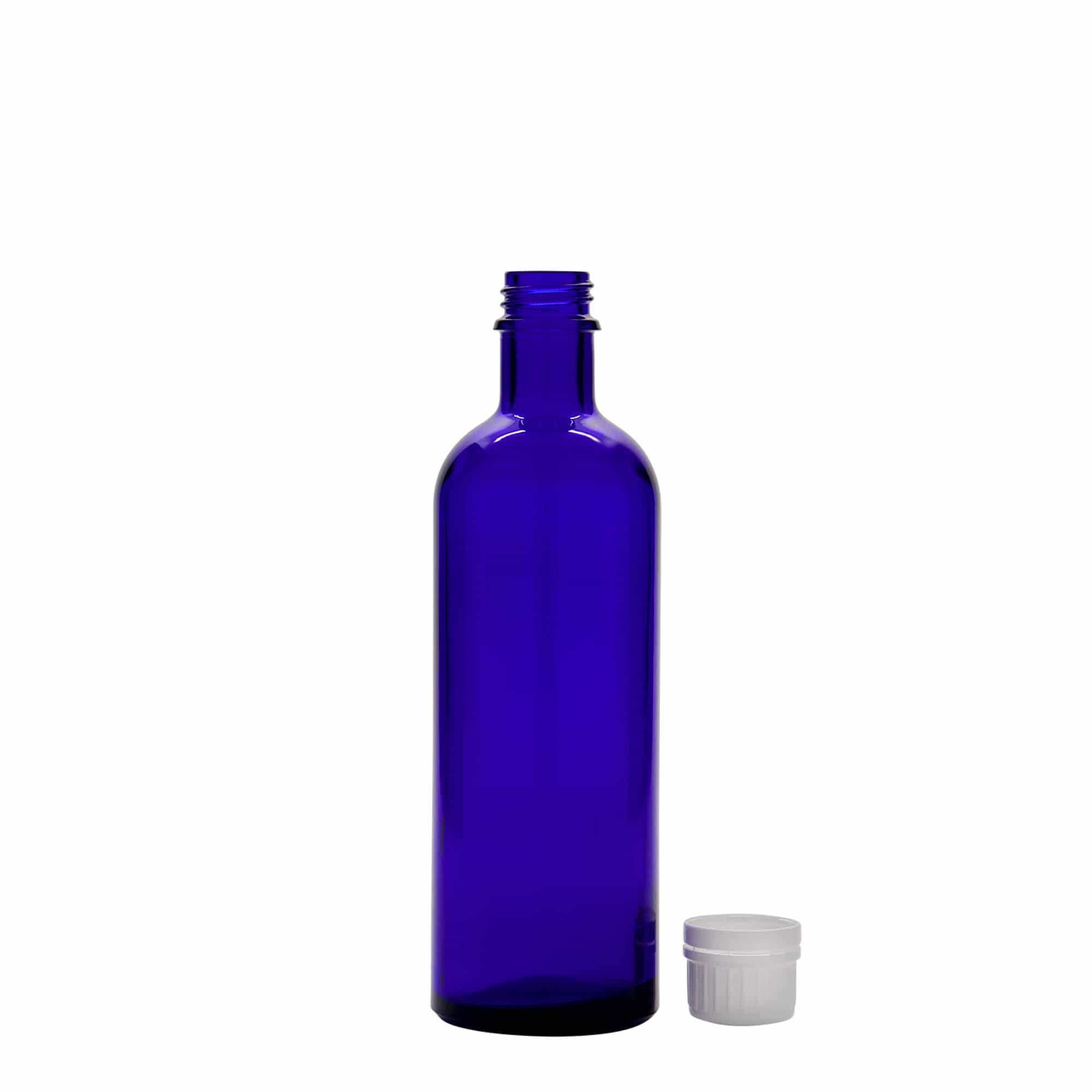 Frasco de medicamento de 200 ml, vidro, azul royal, bocal: DIN 22