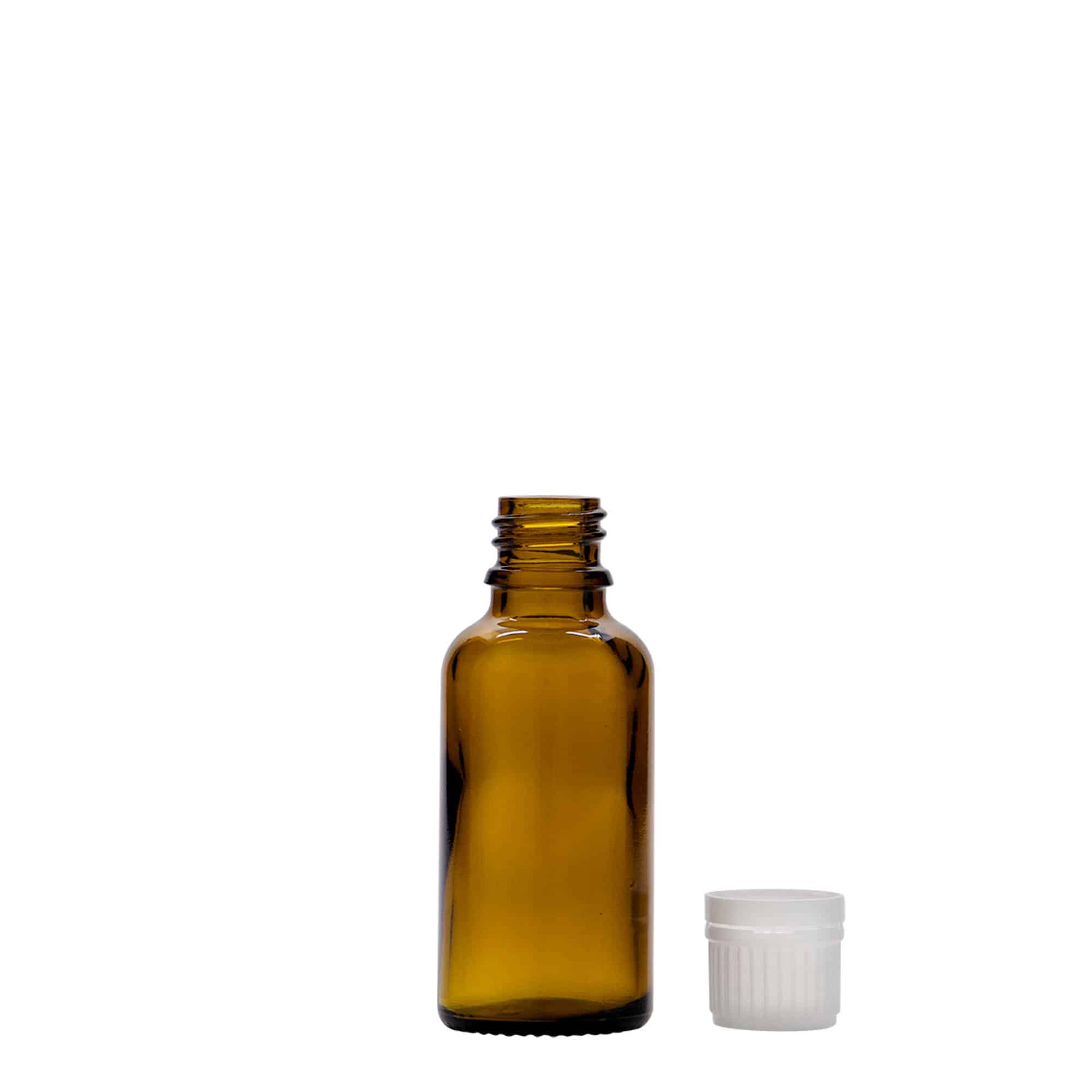 30 ml Frasco de medicamentos, vidro, castanho, boca: DIN 18