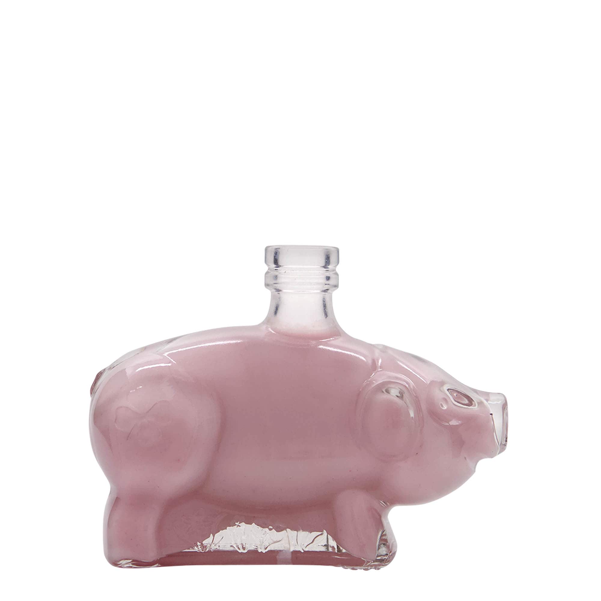 Frasco de vidro de 200 ml 'Porquinho da Sorte', abertura: cortiça