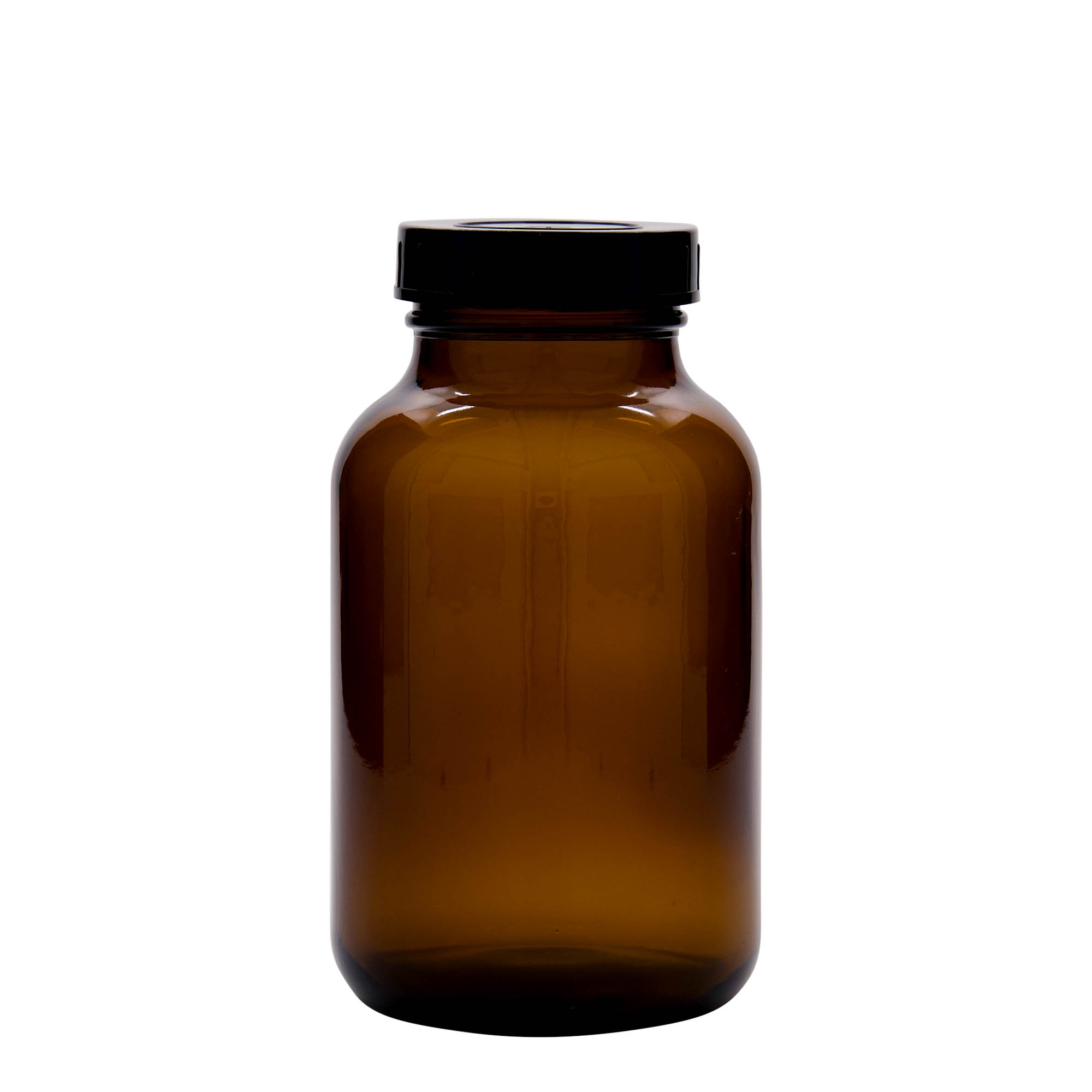 1.000 ml Frasco de boca larga, castanho, Boca: DIN 68 1.000 ml Frasco de boca larga, castanho, Boca: DIN 68