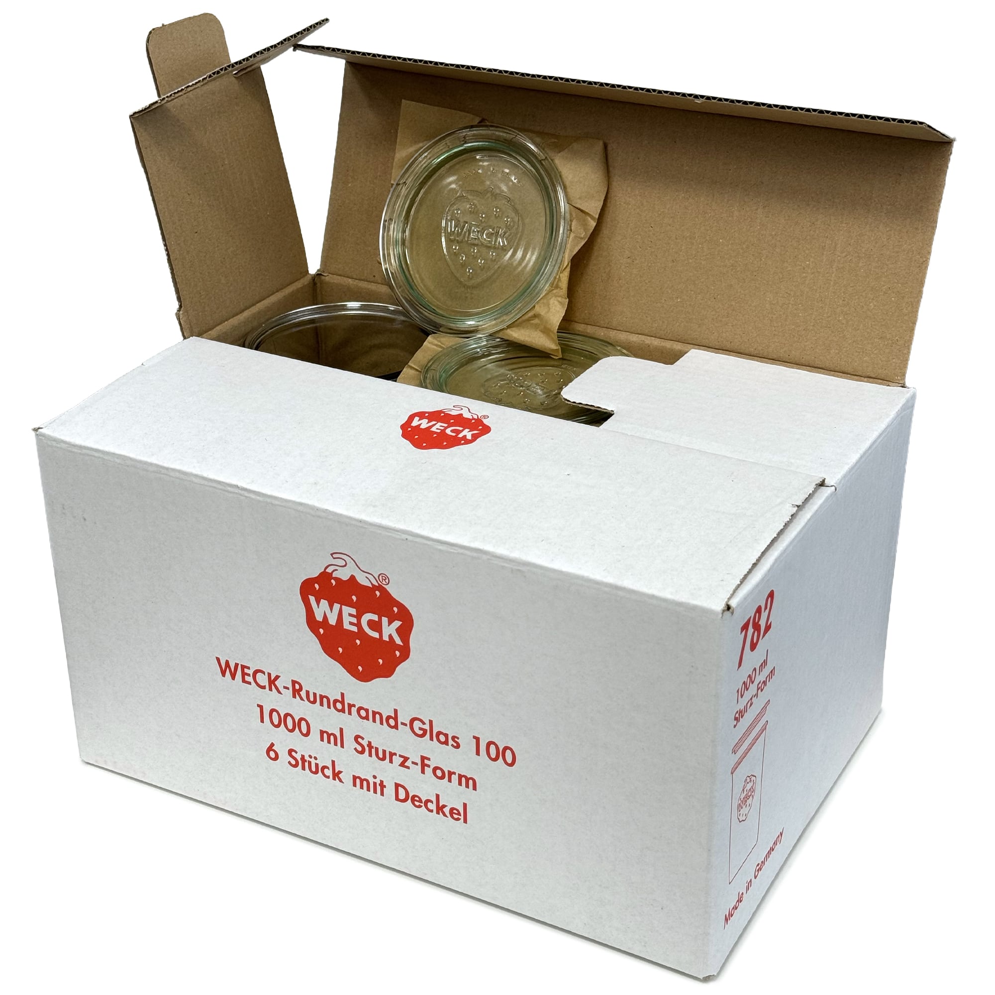 6x 1000 ml frasco WECK com tampa de vidro RR 100