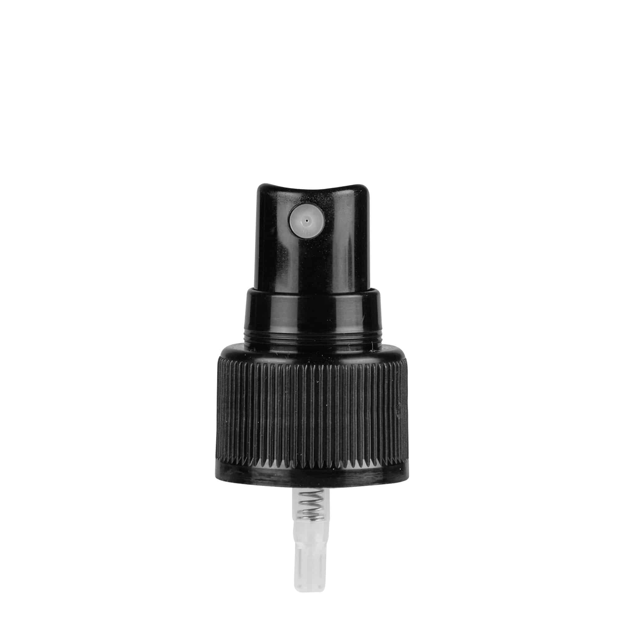 Tampa de rosca com pulverizador spray, plástico PP, preto, para bocal: 24/410