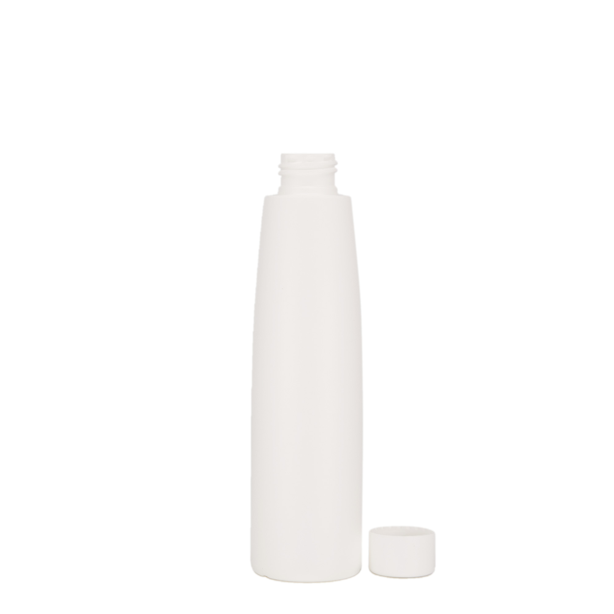 Frasco de plástico 200 ml 'Donald', HDPE, branco, bocal: 24/410 Frasco de plástico 200 ml 'Donald', HDPE, branco, bocal: 24/410