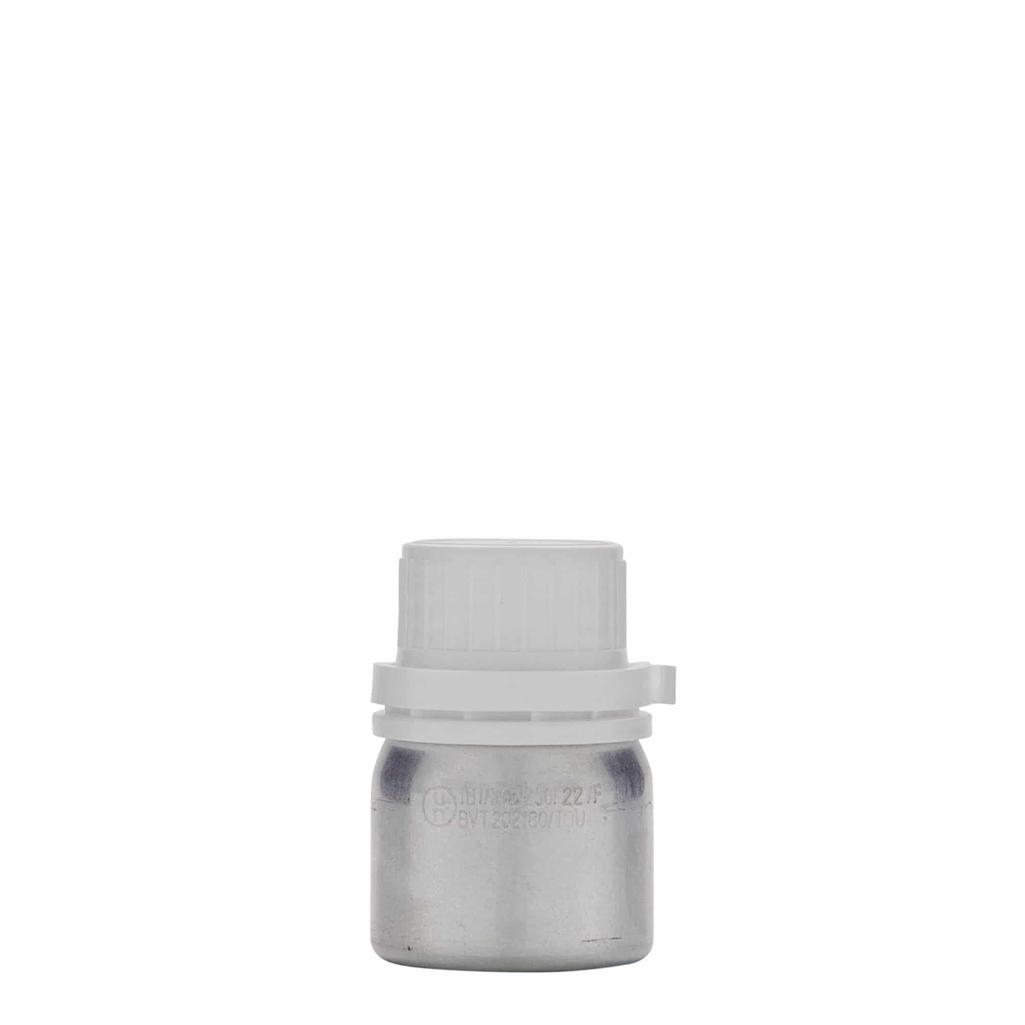 Frasco de alumínio de 50 ml, metal, prateado, bocal: DIN 32