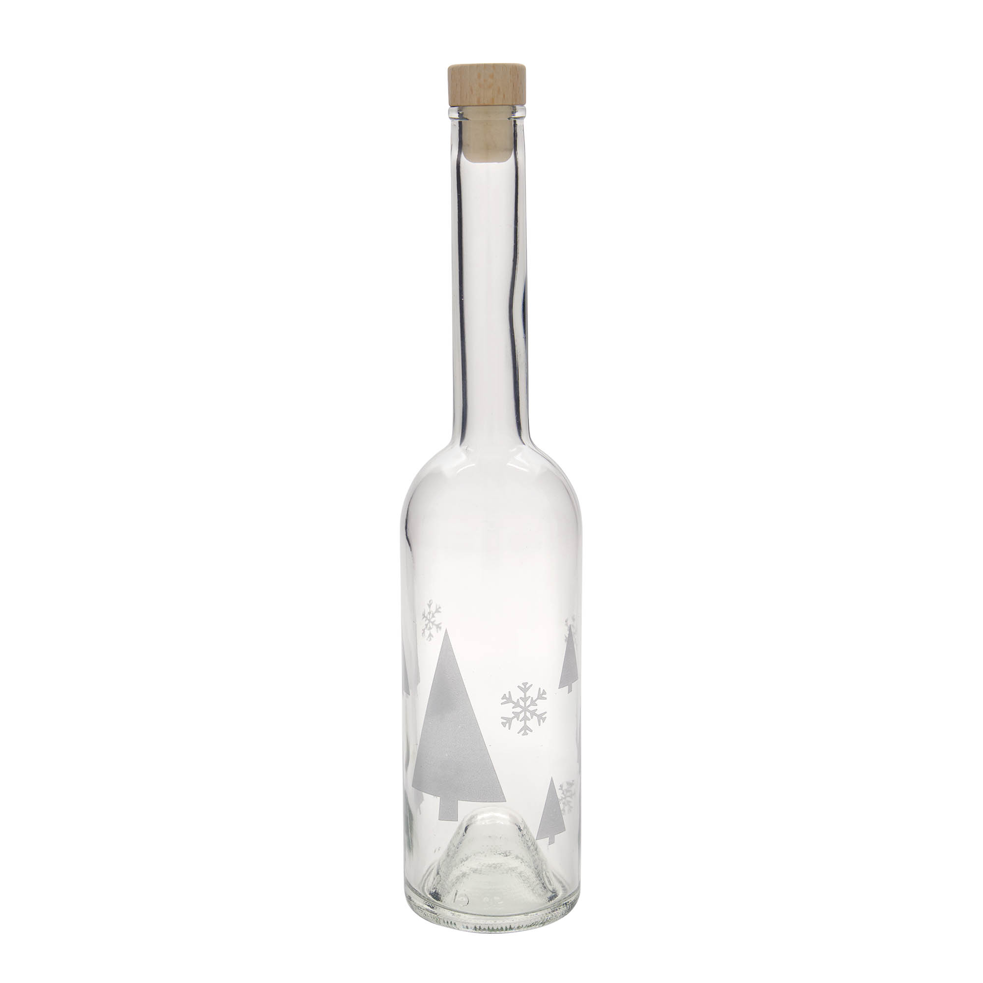 Garrafa de vidro de 500 ml 'Opera', motivo: flocos de neve, boca: cortiça