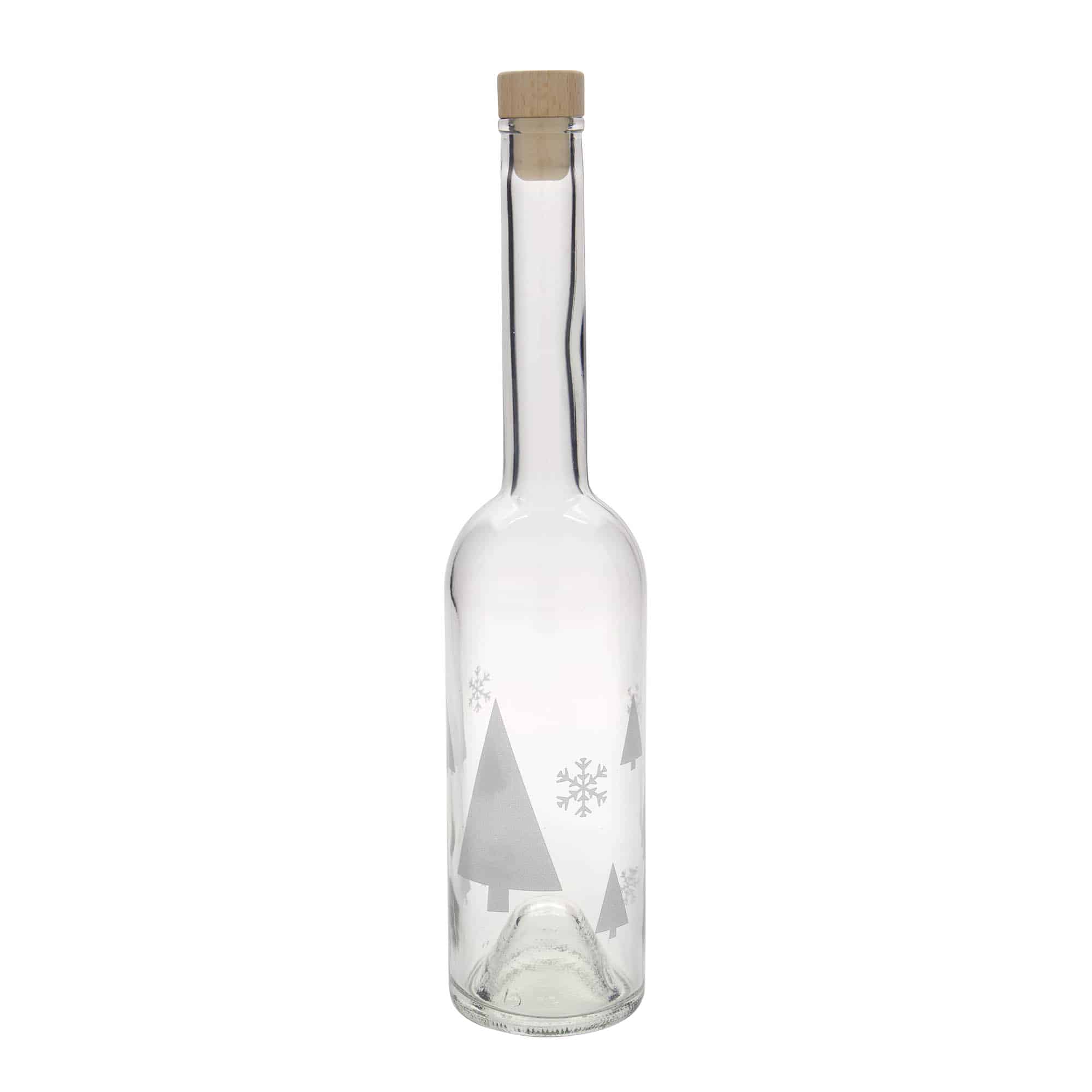 Garrafa de vidro de 500 ml 'Opera', motivo: flocos de neve, boca: cortiça