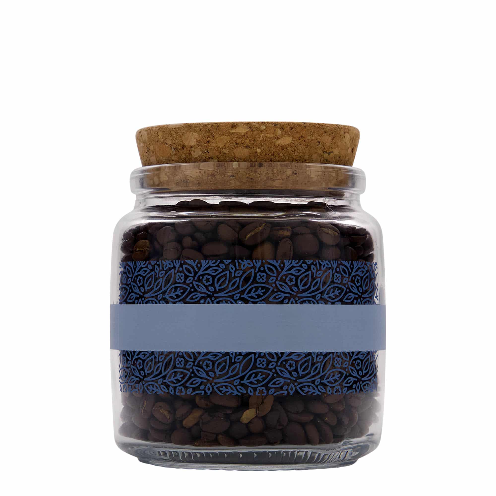 750 ml vidro com rolha 'Giara', motivo: Naturalmente azul, boca: rolha