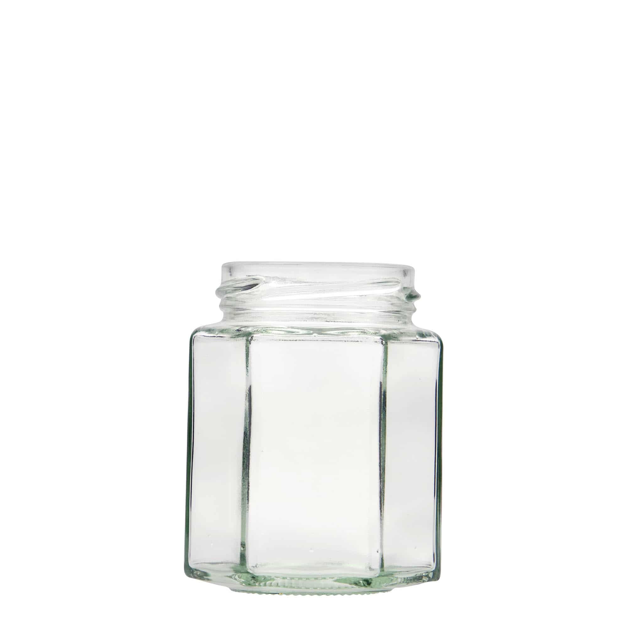 191 ml Frasco hexagonal, boca: Twist-Off (TO 58) 191 ml Frasco hexagonal, boca: Twist-Off (TO 58)