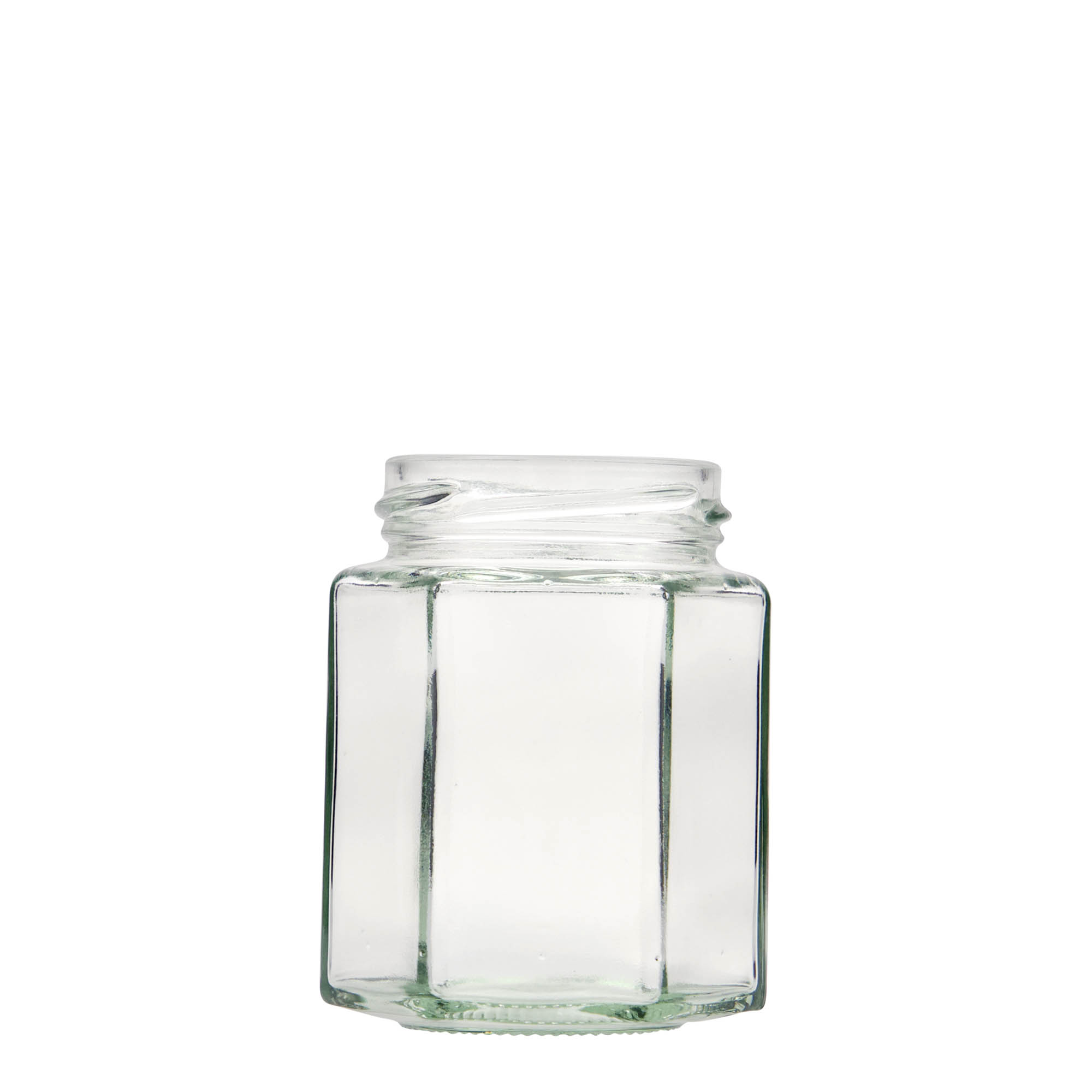 191 ml frasco hexagonal, boca: Twist-Off (TO 58) 191 ml frasco hexagonal, boca: Twist-Off (TO 58)