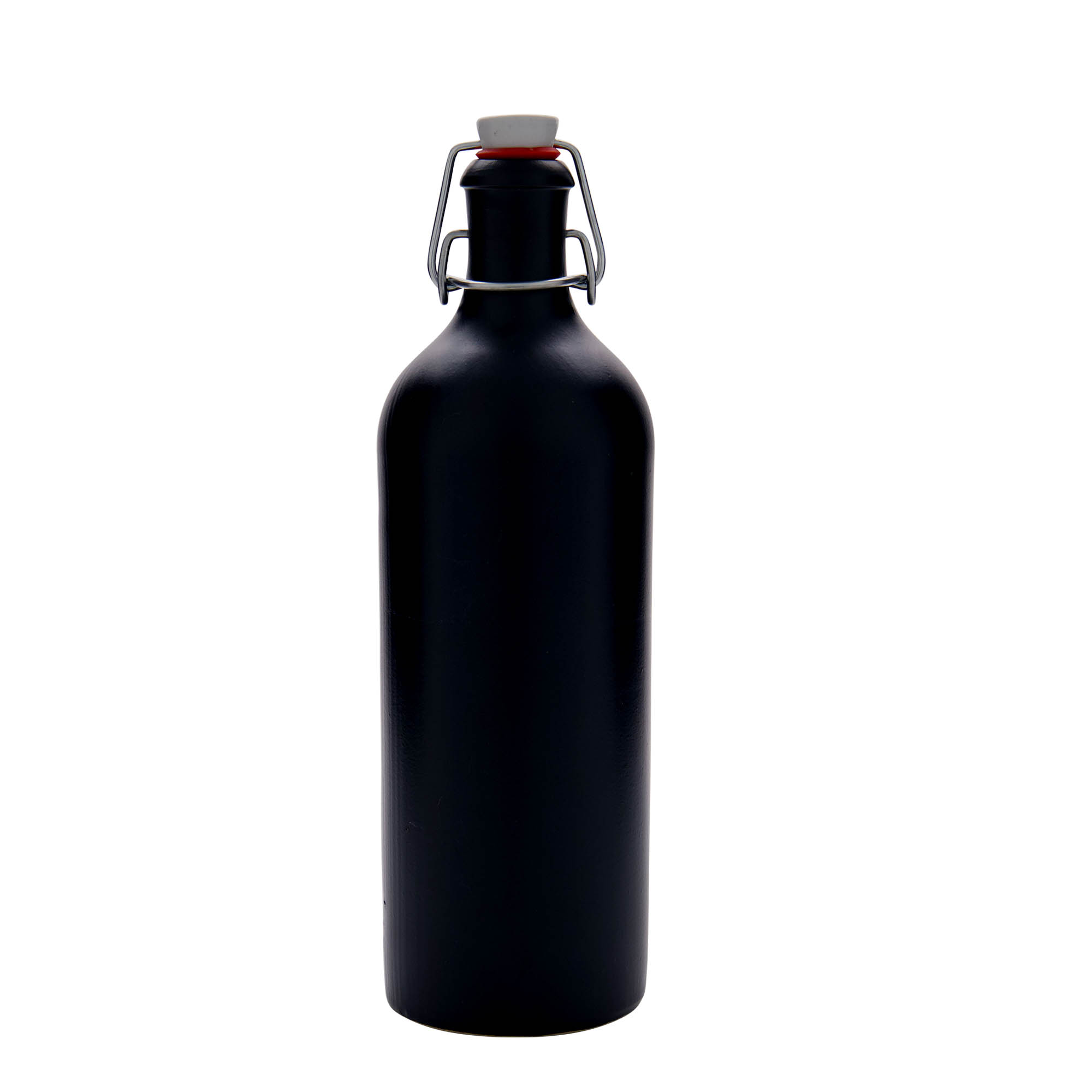 750 ml Jarra de barro, grés, preta, Boca: fecho de alavanca 750 ml Jarra de barro, grés, preta, Boca: fecho de alavanca