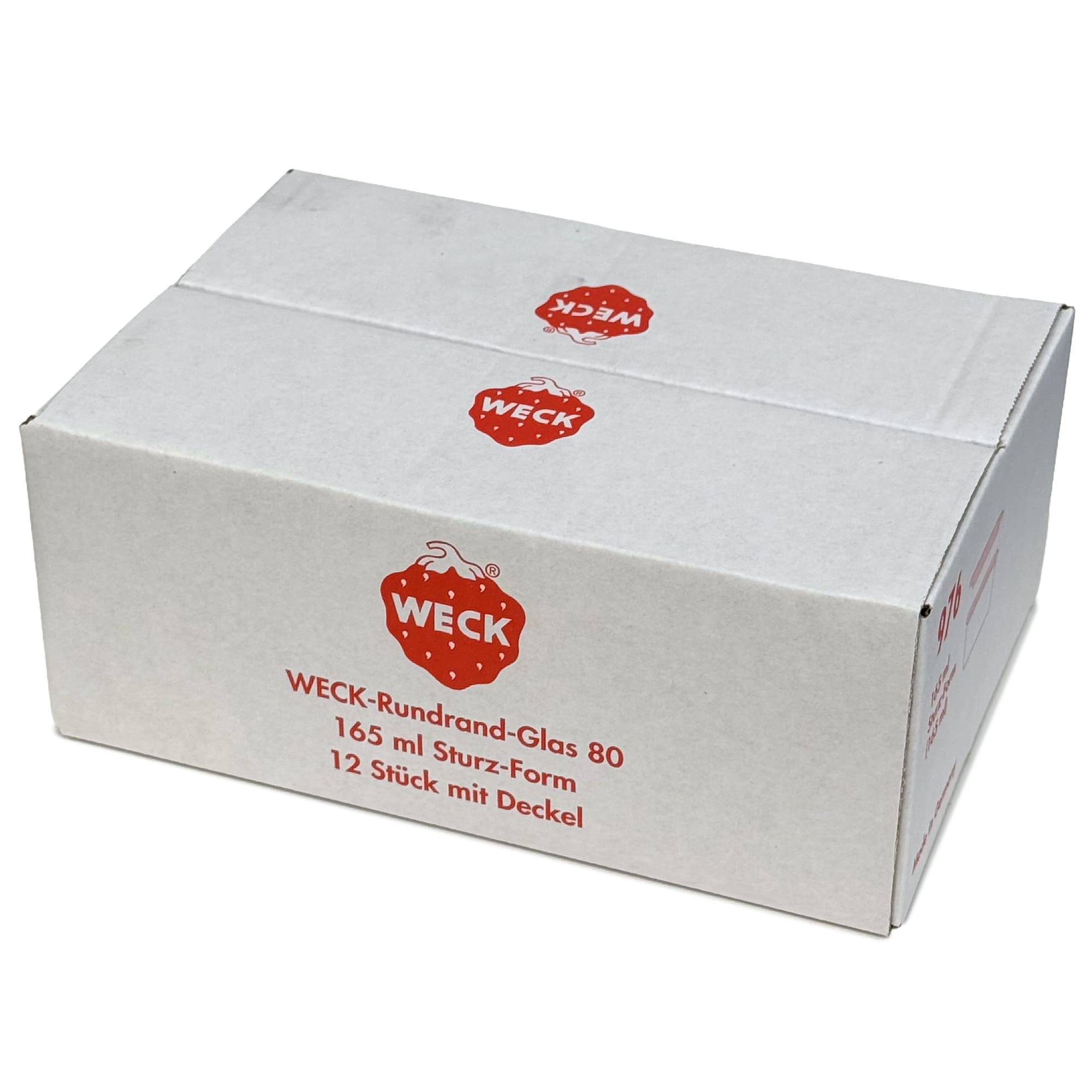 12x 165 ml frasco WECK com tampa de vidro RR 80