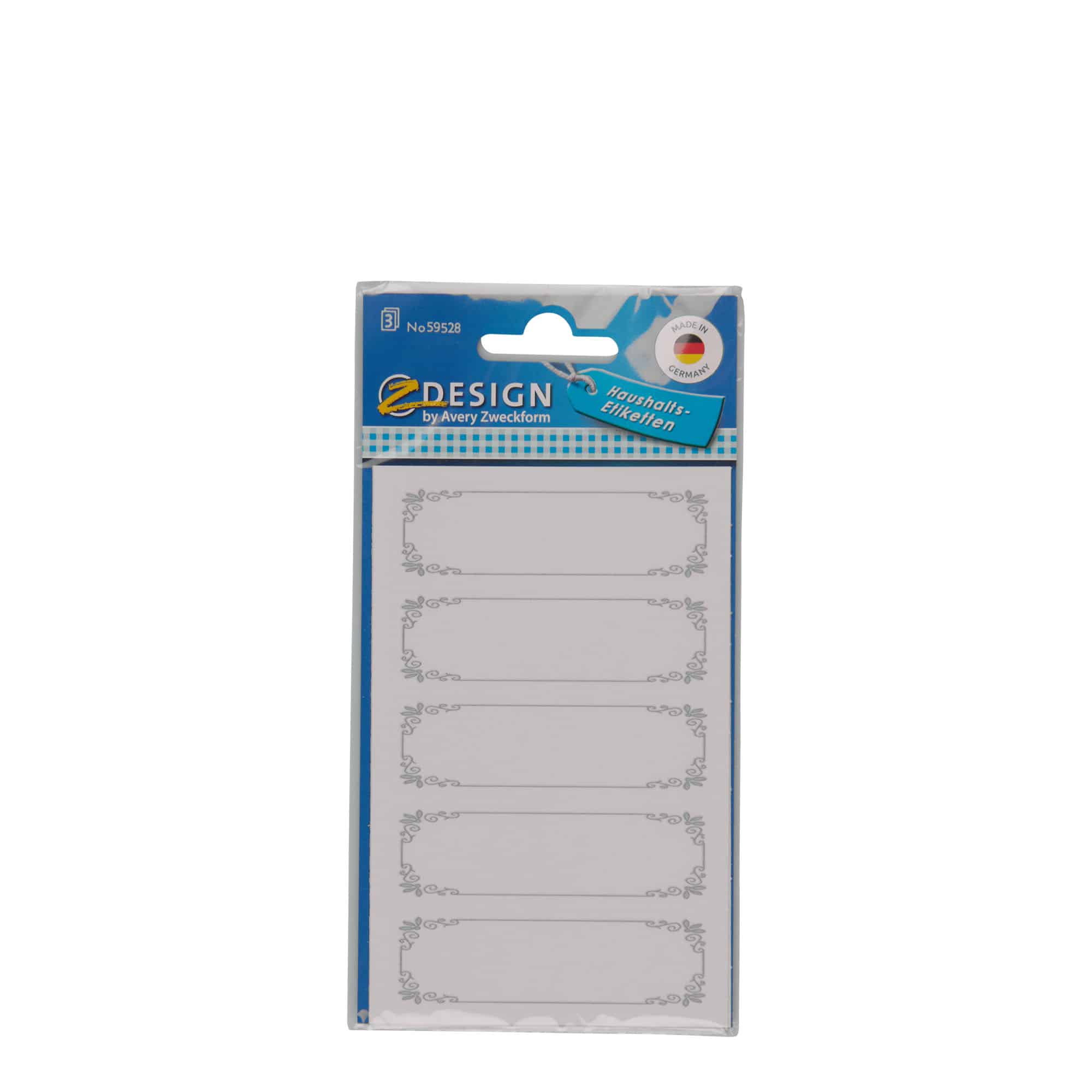 Etiquetas com formas 'Moldura azul', retangular, papel, branco-azul