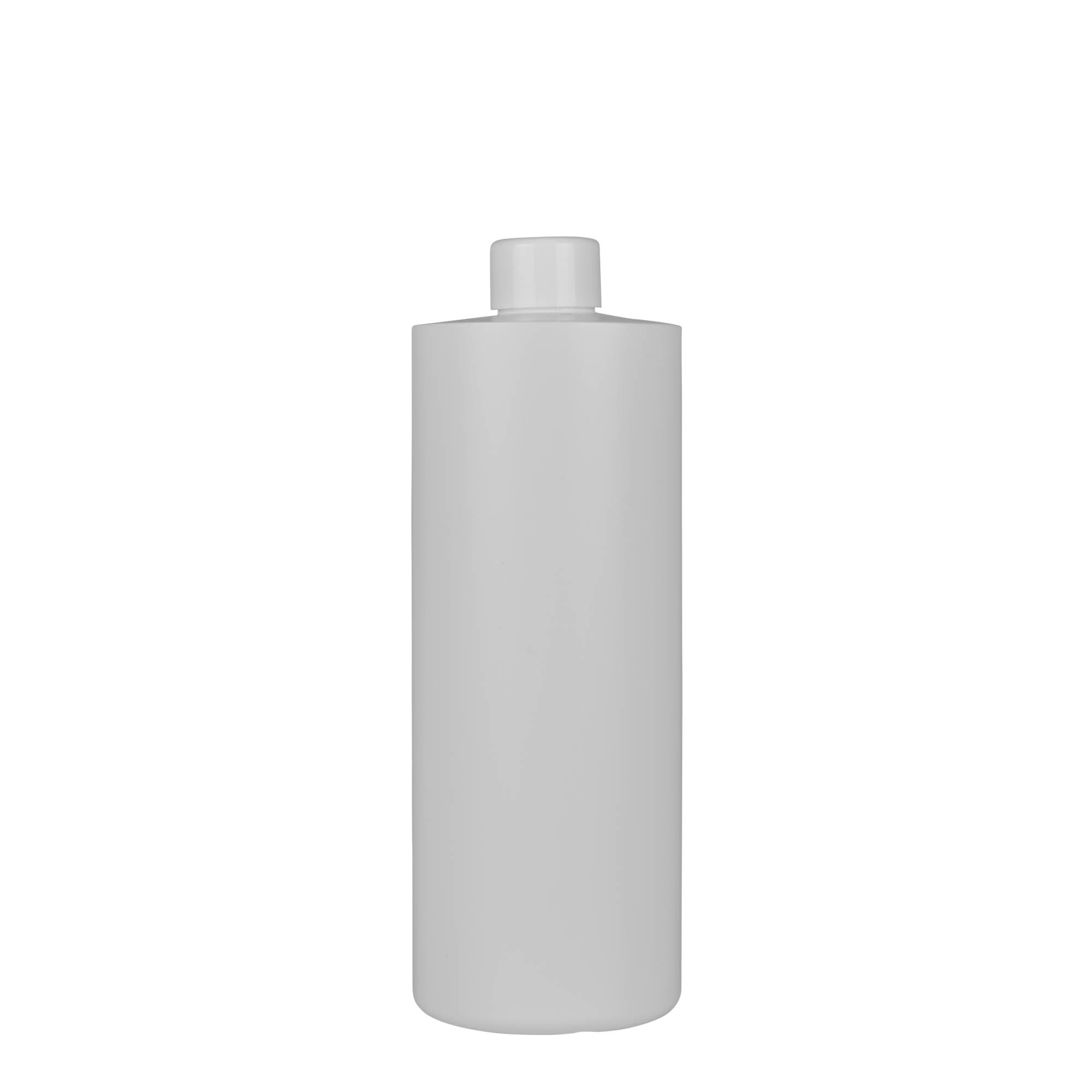 Garrafa de plástico de 500 ml 'Pipe', HDPE verde, branco, bocal: 24/410