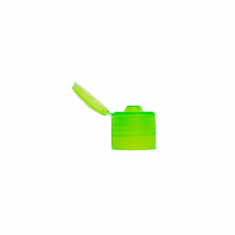 Tampa de rosca com dobradiça, plástico PP, verde, para boca: 24/410